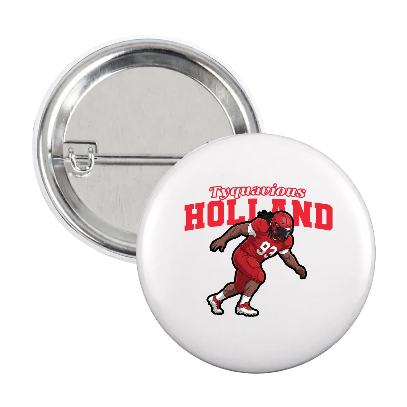 Game Day Button — Name Arch in White