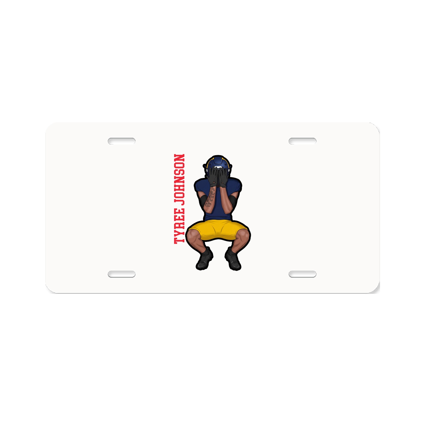 License Plate — Name Vertical in Classic