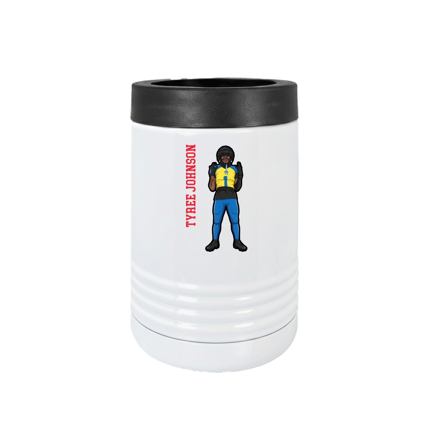 Beverage Holder — Name Vertical in White