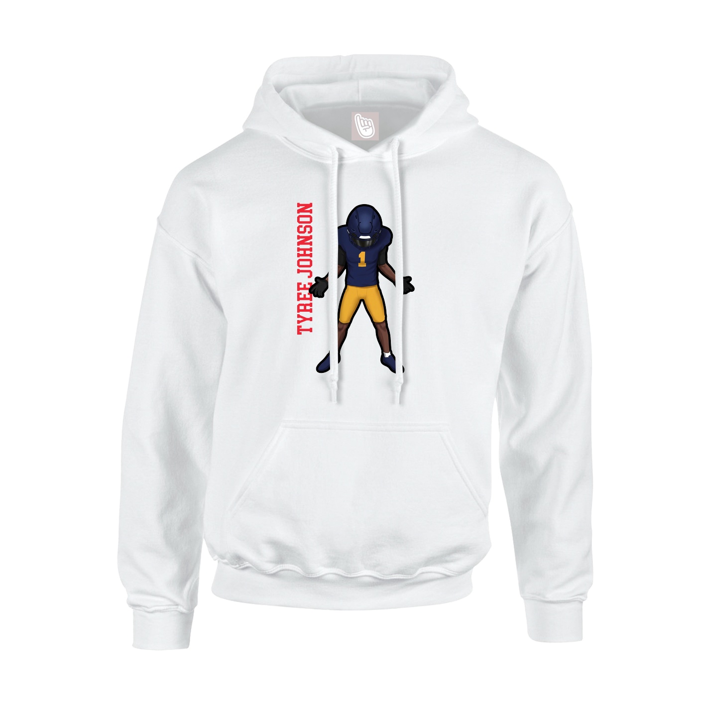Youth Hoodie — Name Vertical in White