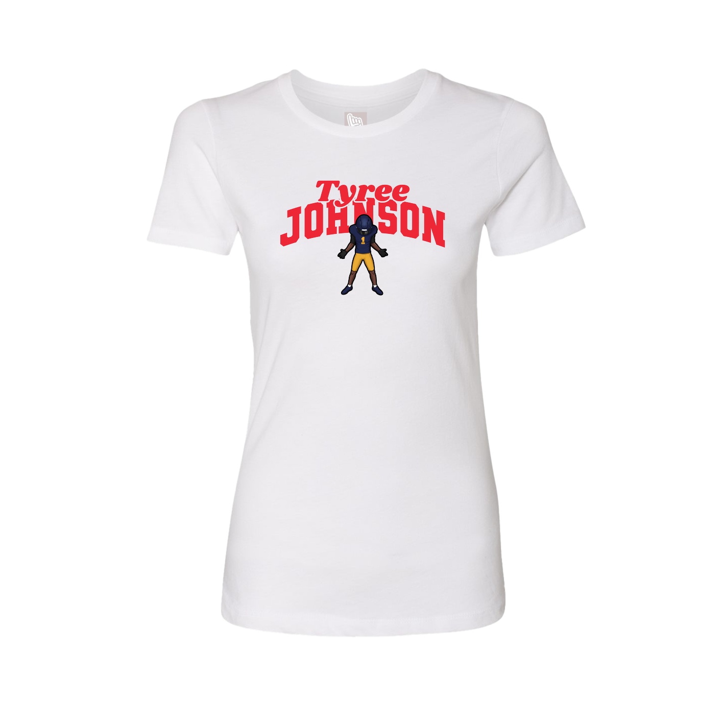 Fitted Women's Tee — Signature Arch in White