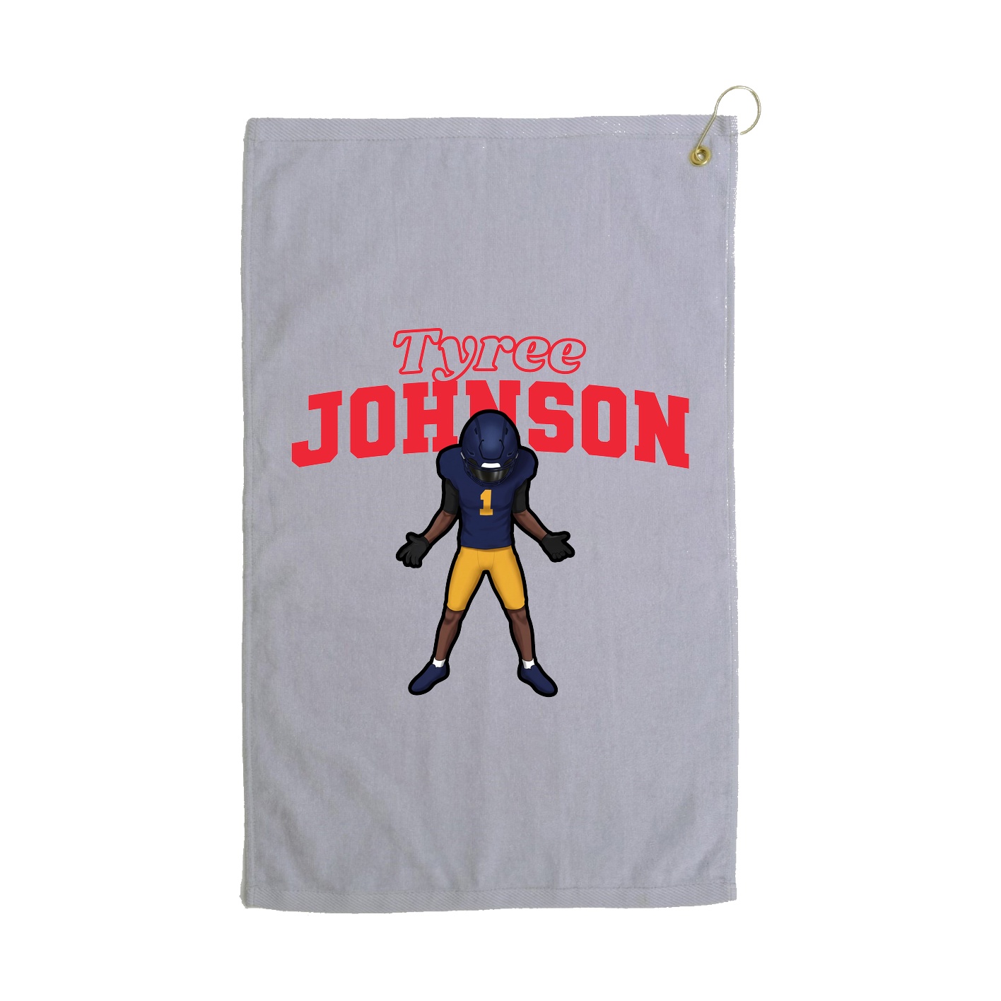 Golf Towel — Name Arch in Grey