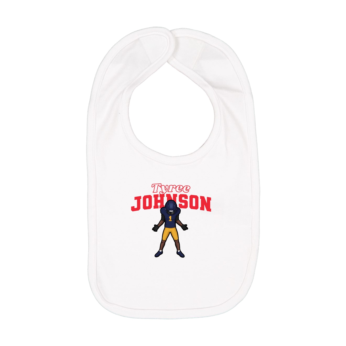 Infant Bib — Name Arch in White