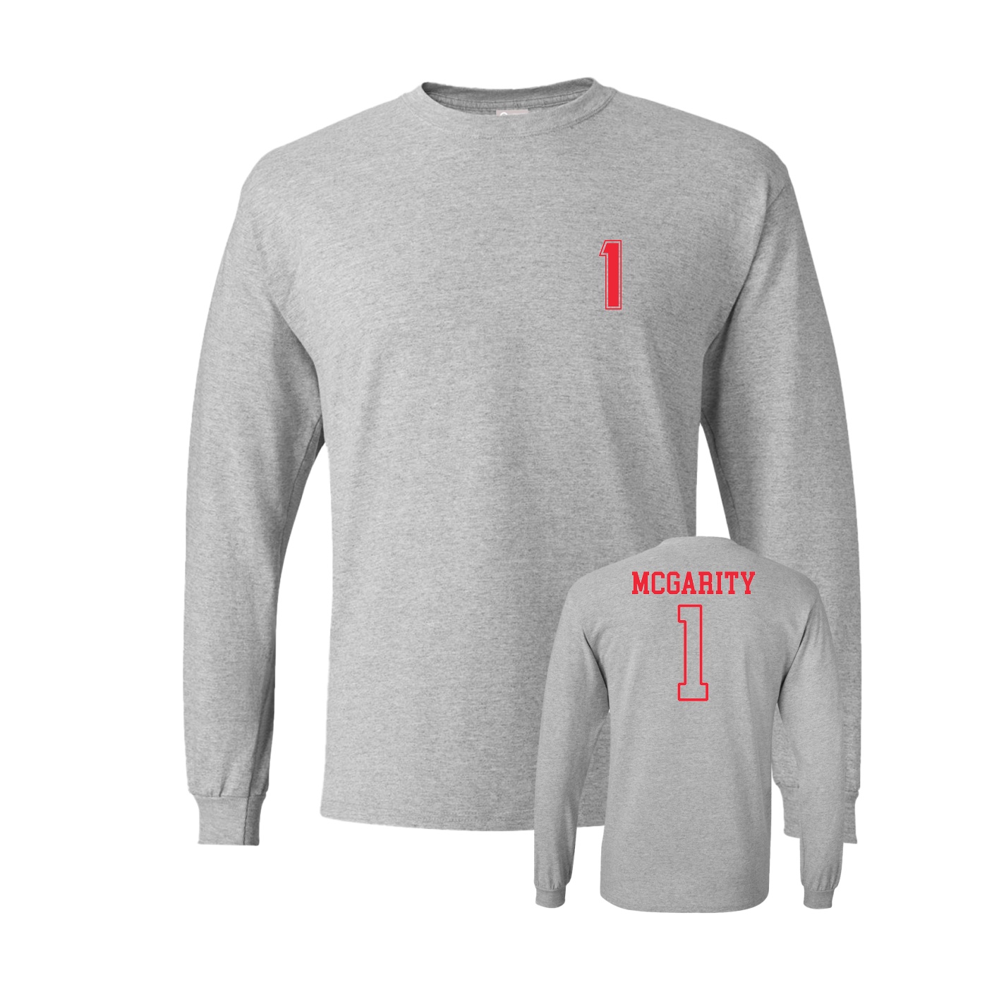 Long Sleeve Tee — Chest Back in Grey