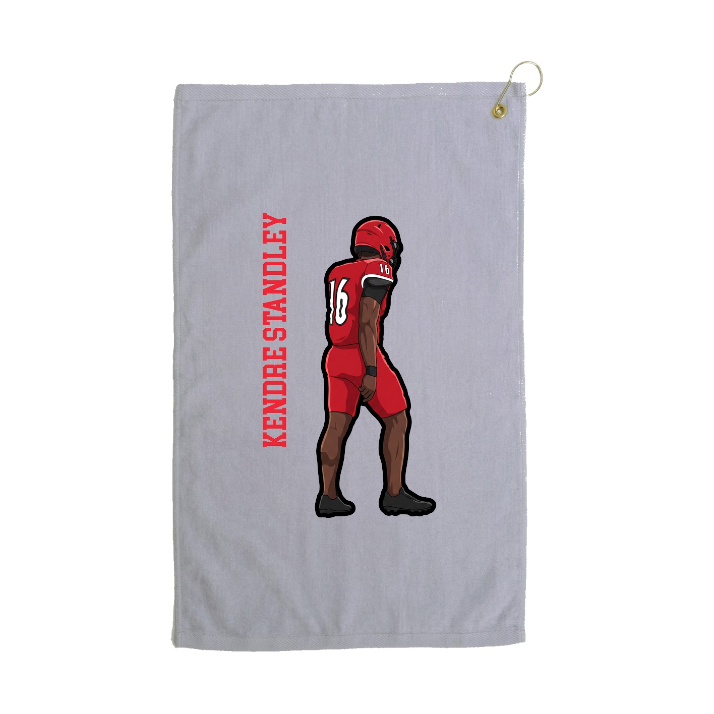 Golf Towel — Name Vertical in Grey