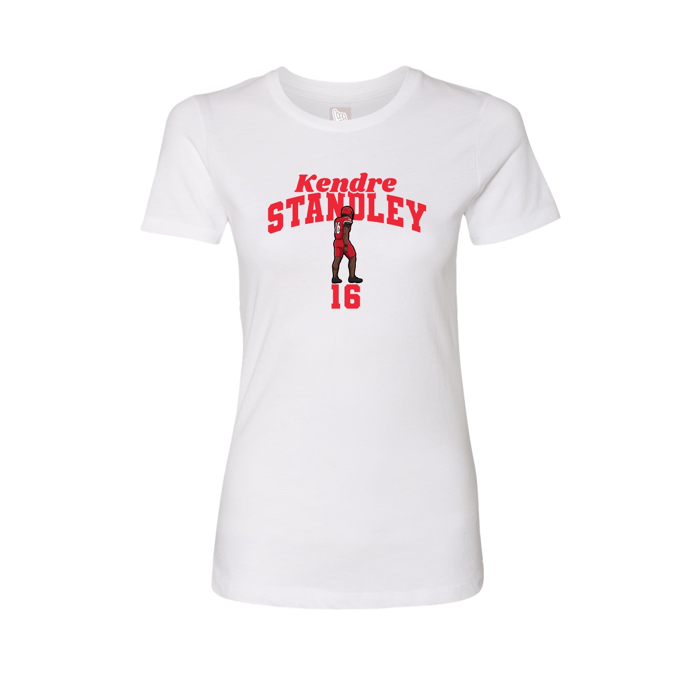 Fitted Women's Tee — Signature Arch in White