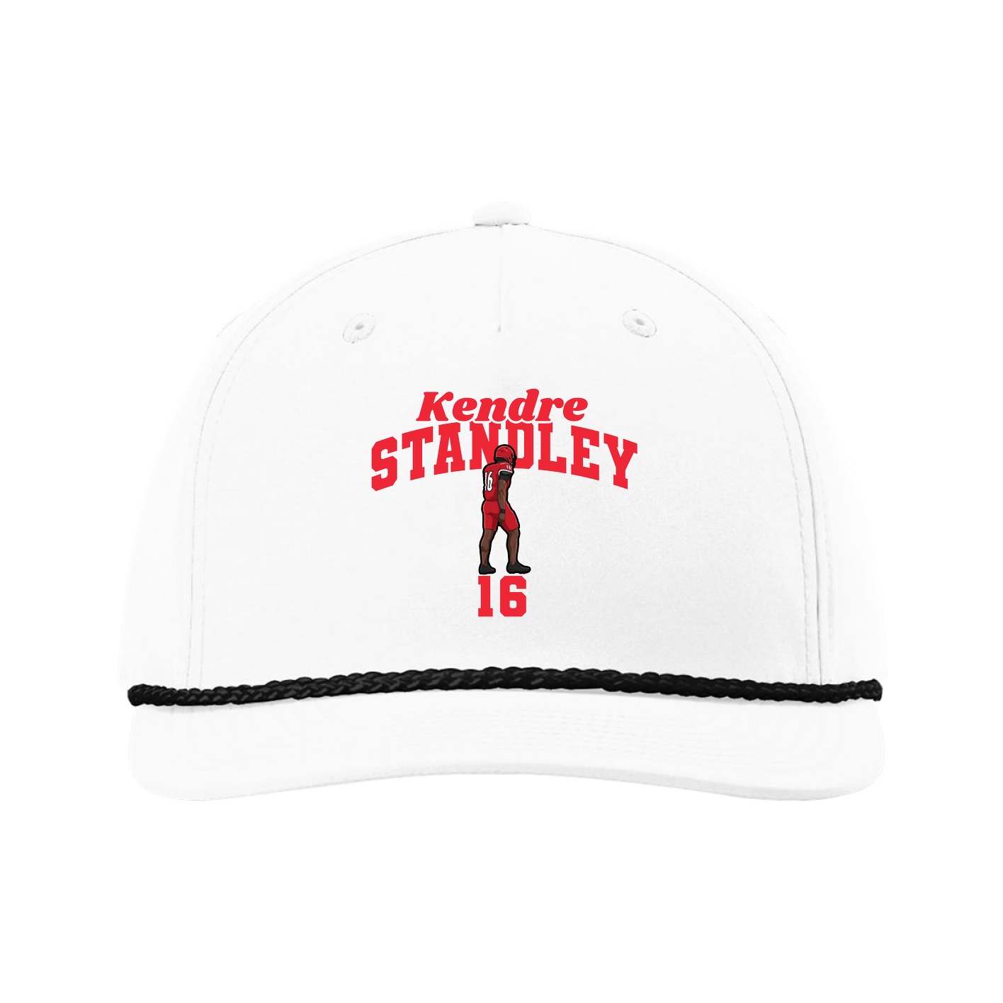 Five-Panel Classic Rope Cap — Signature Arch in White