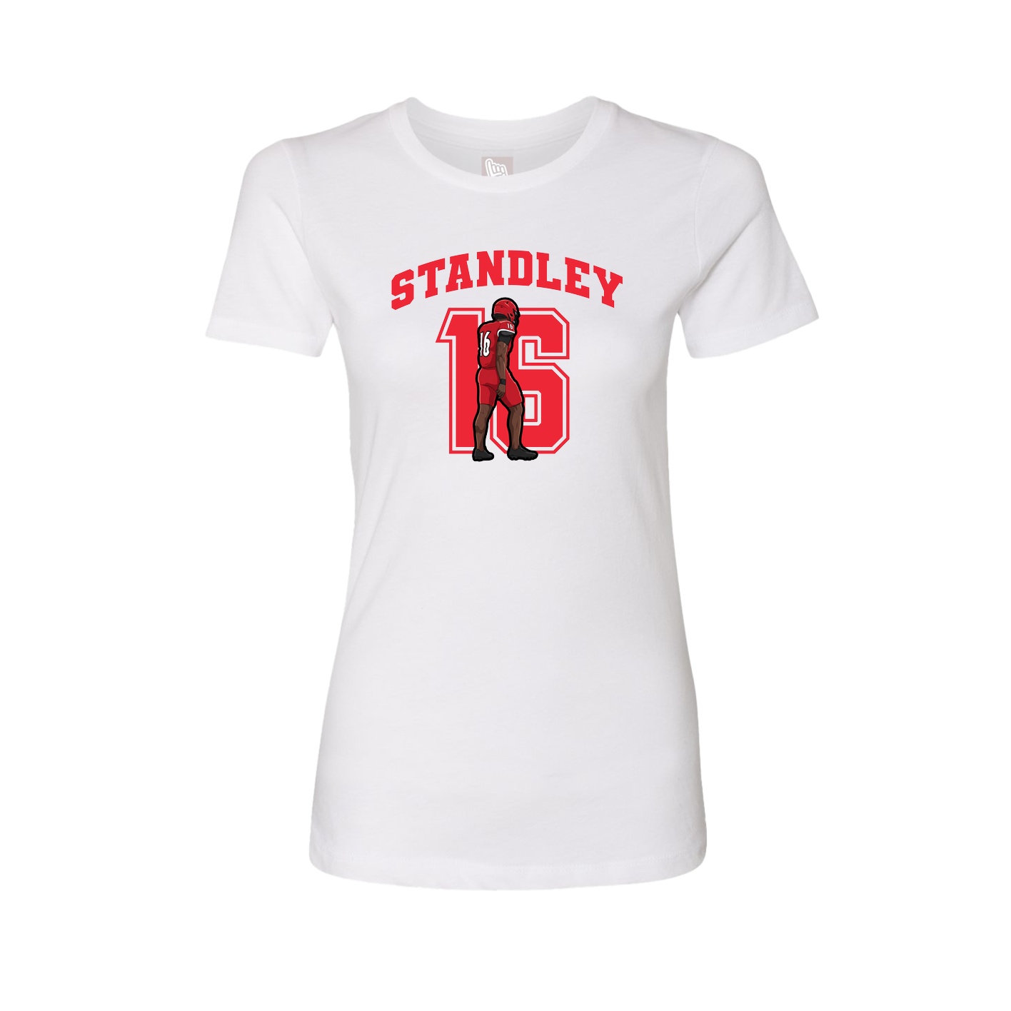 Fitted Women's Tee — Number in White