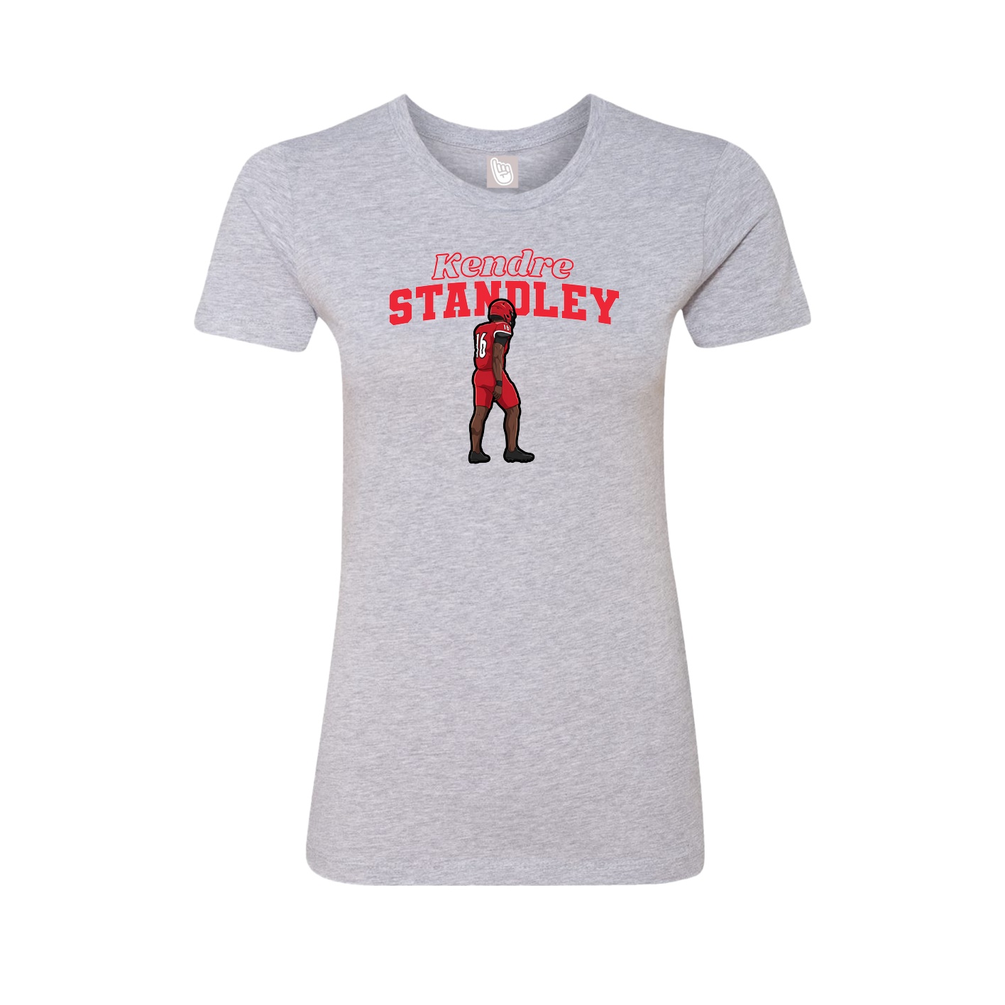 Fitted Women's Tee — Name Arch in Grey