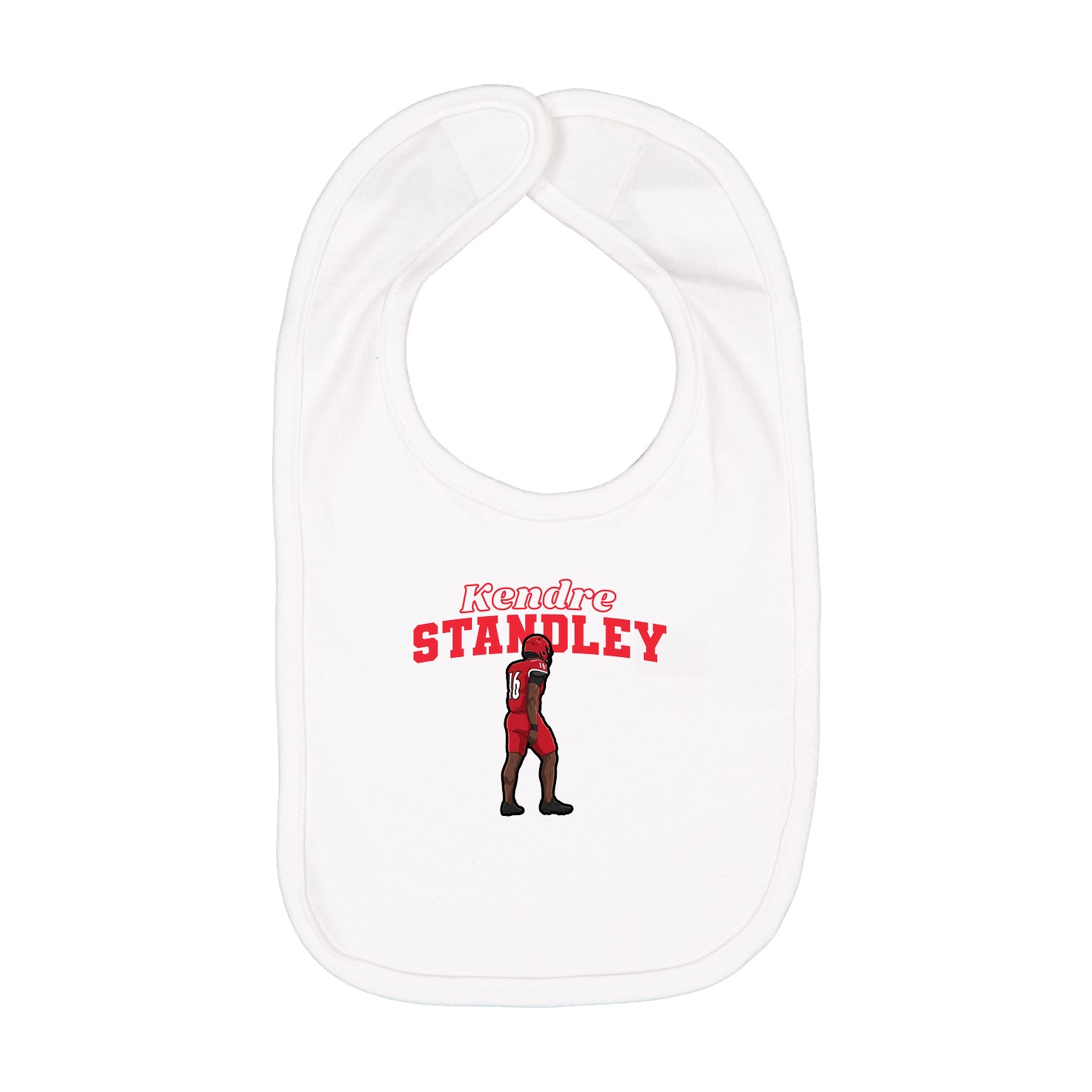 Infant Bib — Name Arch in White