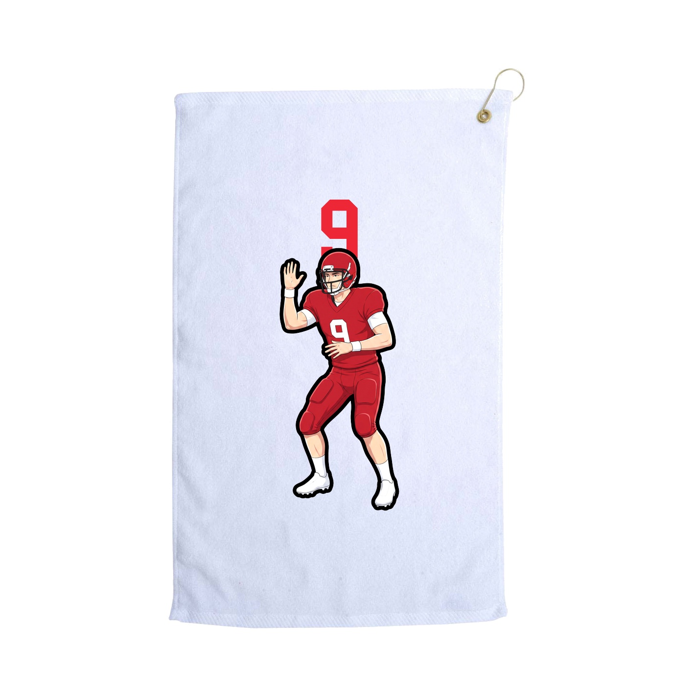Golf Towel — Number Top in White