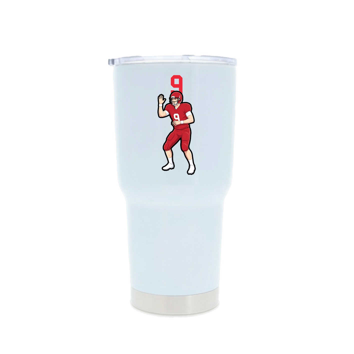 30oz Stainless Steel Tumbler — Number Top in White