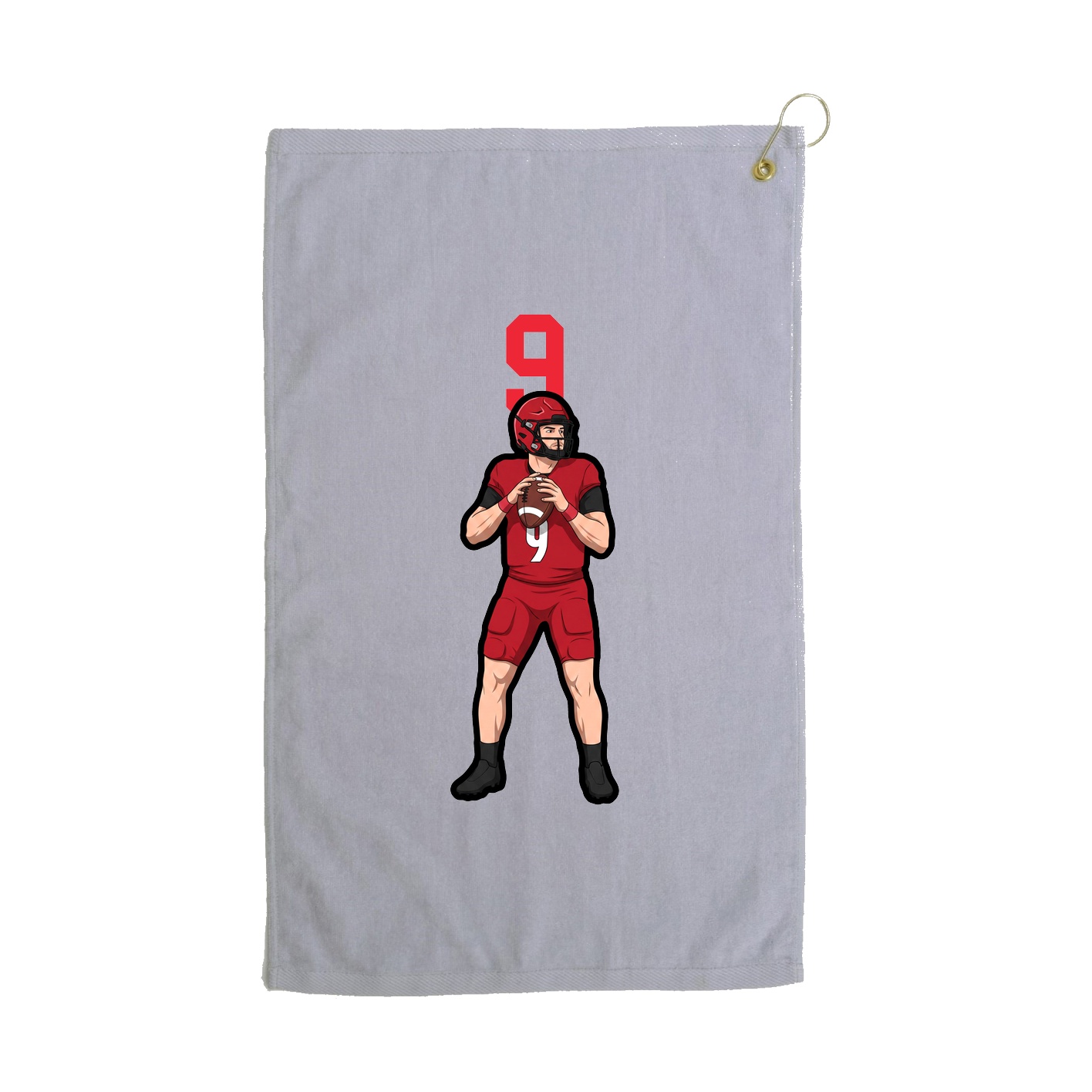Golf Towel — Number Top in Grey