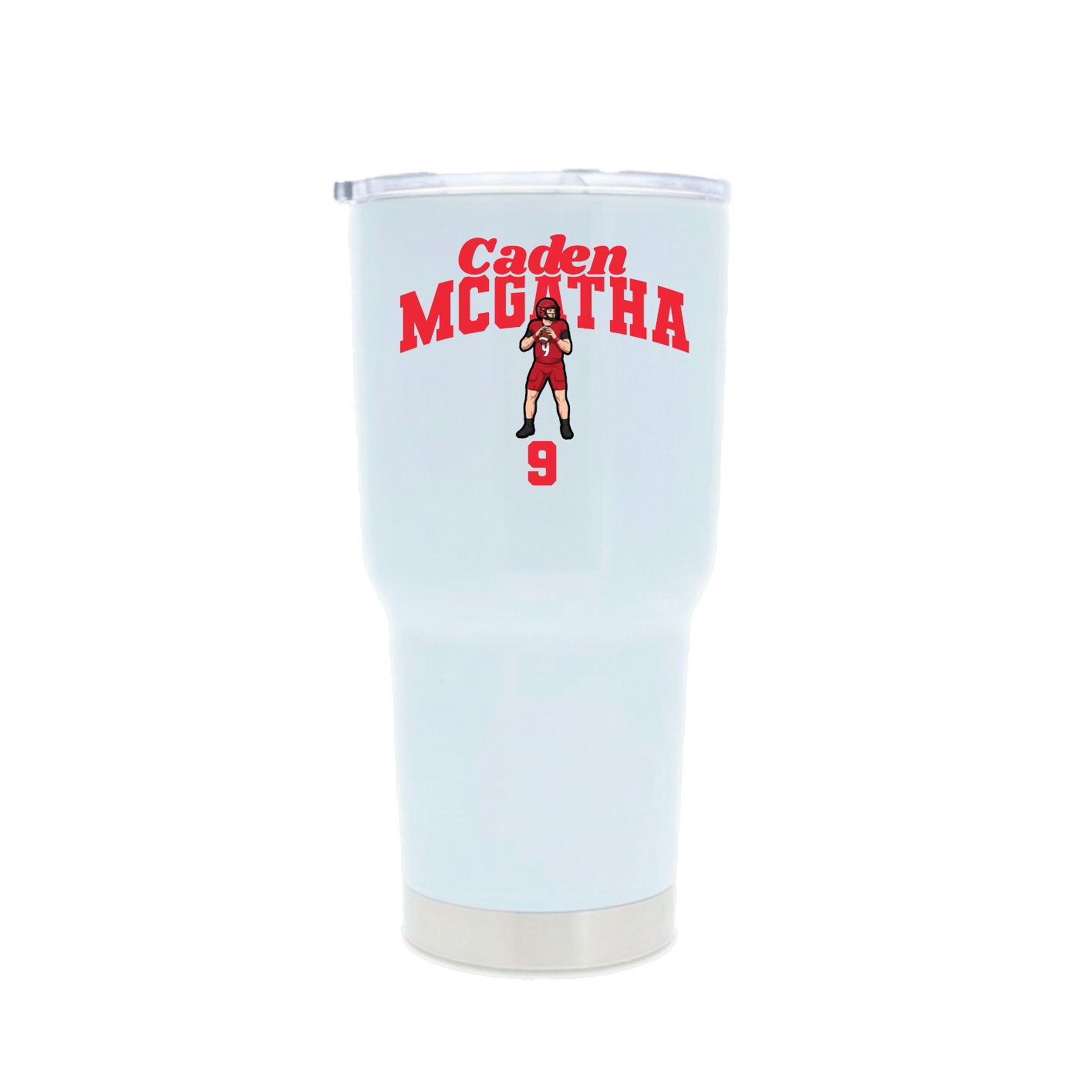 30oz Stainless Steel Tumbler — Signature Arch in White
