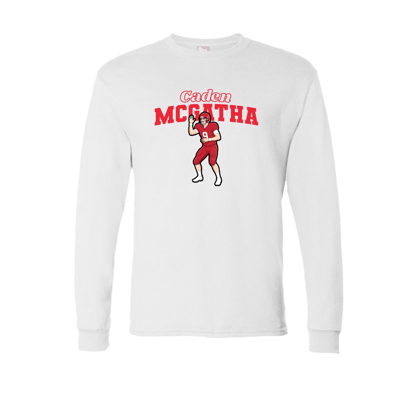 Long Sleeve Tee — Name Arch in White