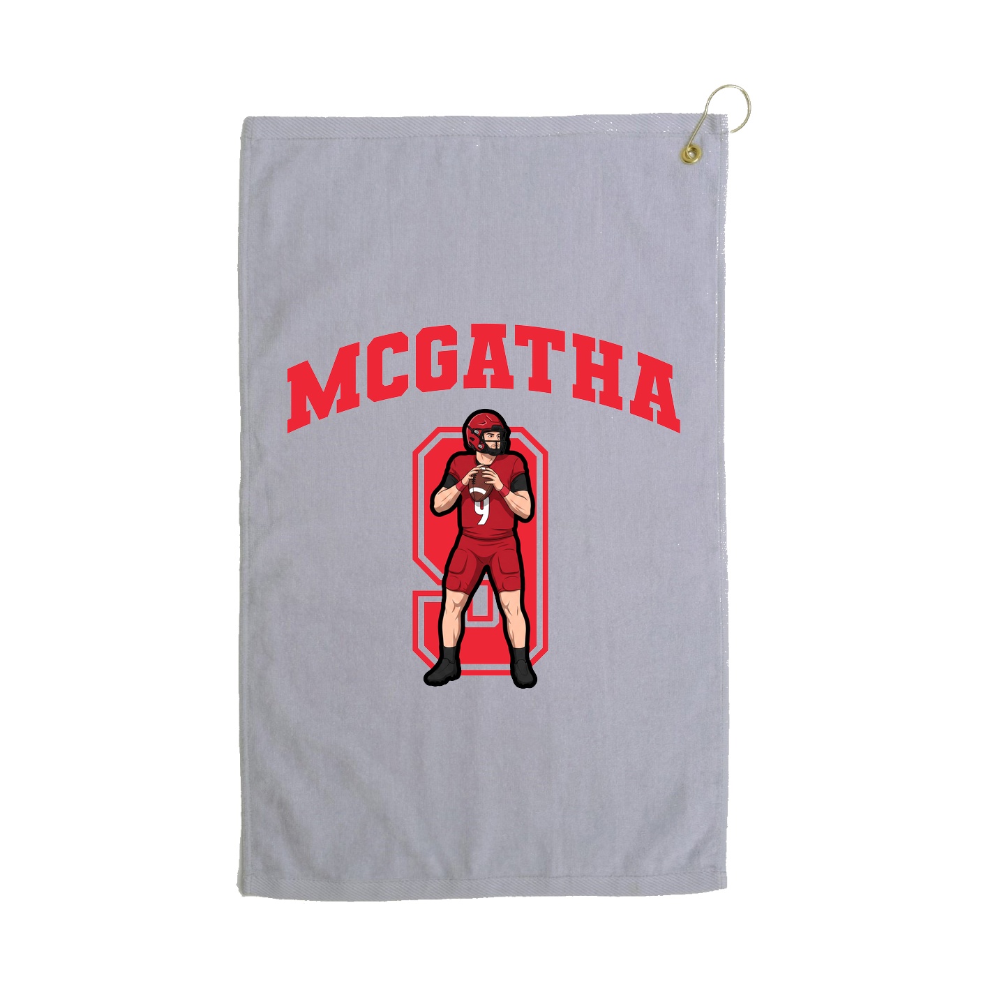 Golf Towel — Number in Grey