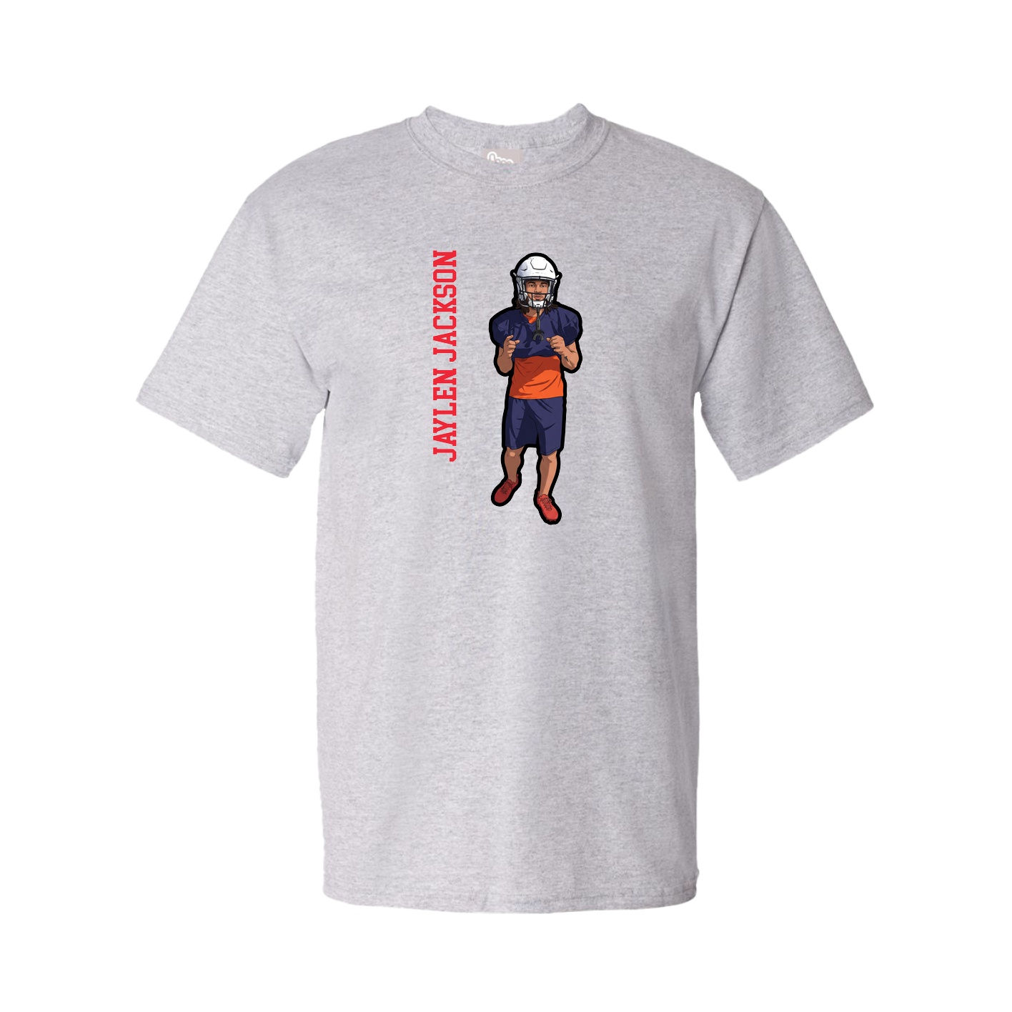 Youth Tee — Name Vertical in Grey