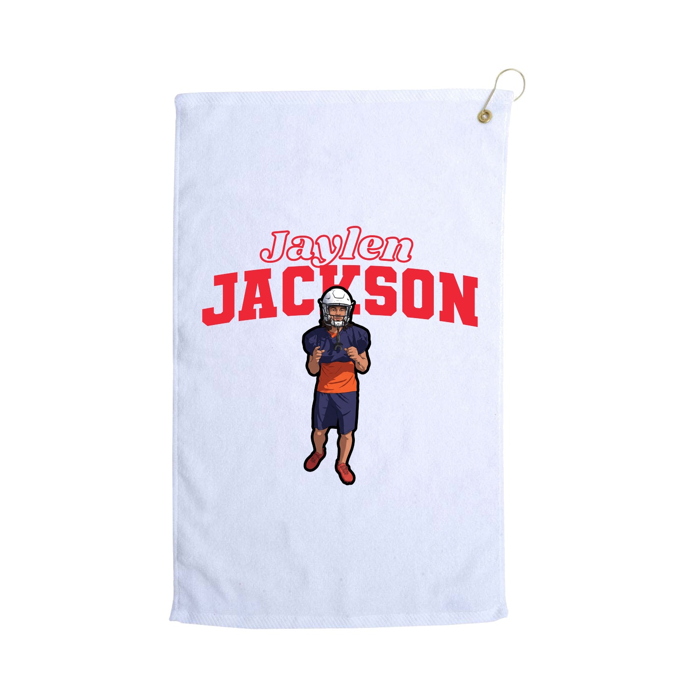 Golf Towel — Name Arch in White