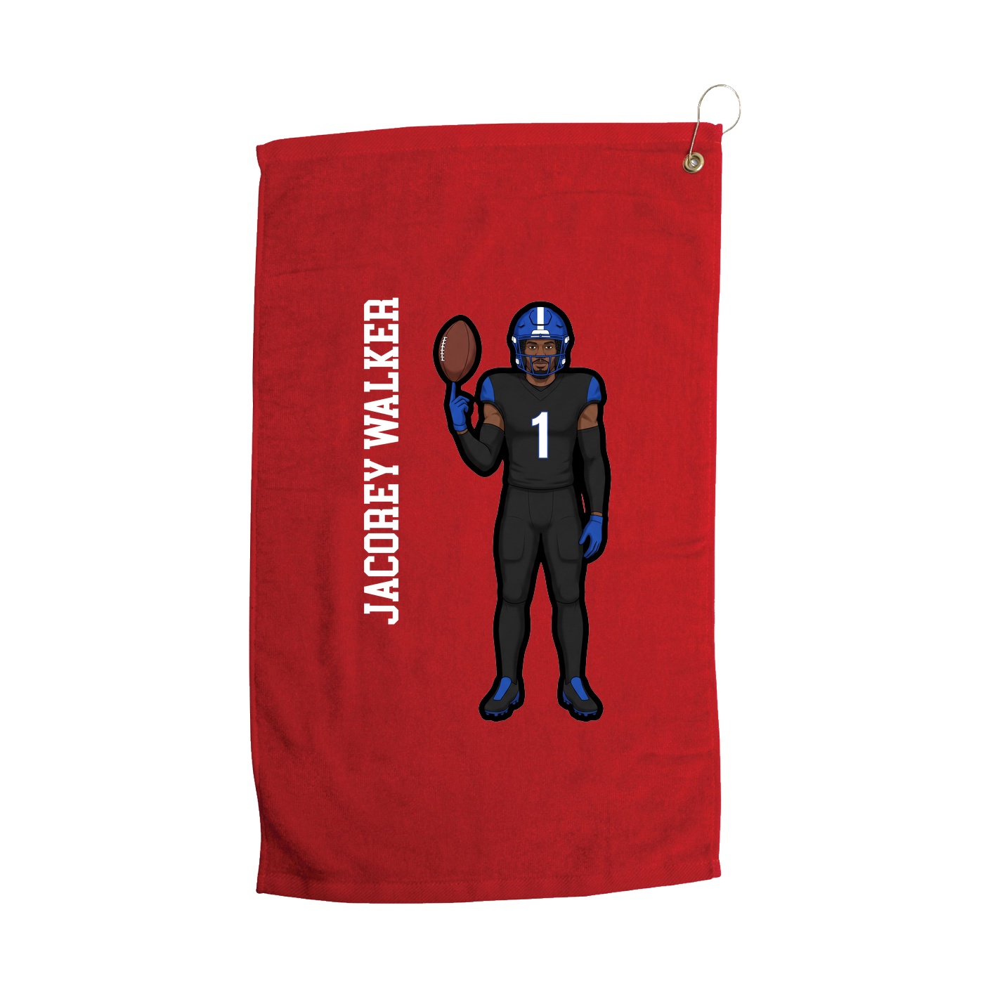 Golf Towel — Name Vertical in Red