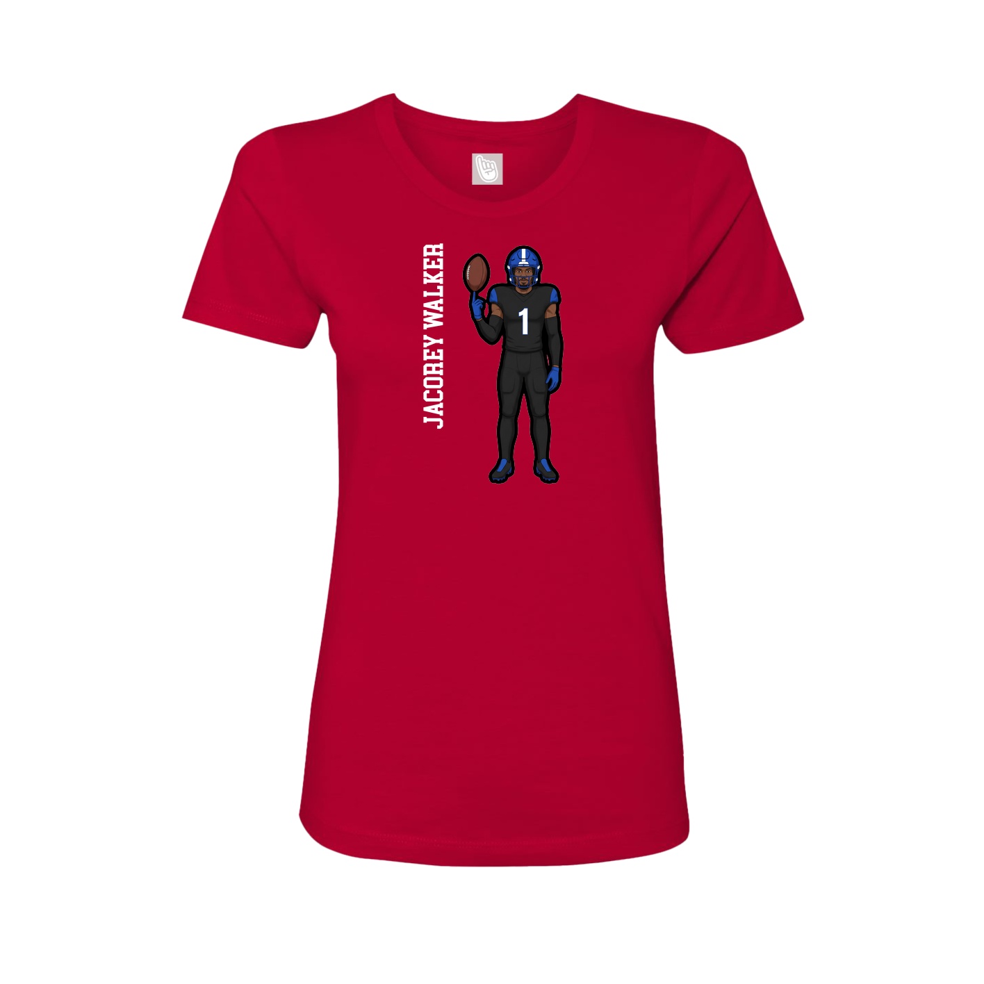 Womens Tee — Name Vertical in Red