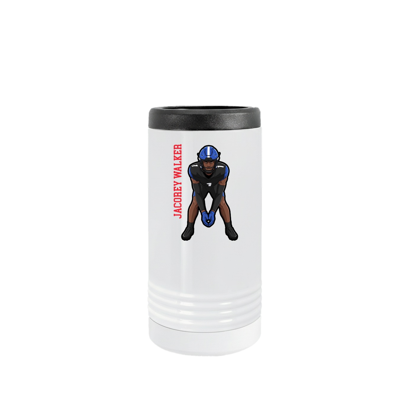 Slim Beverage Holder — Name Vertical in White