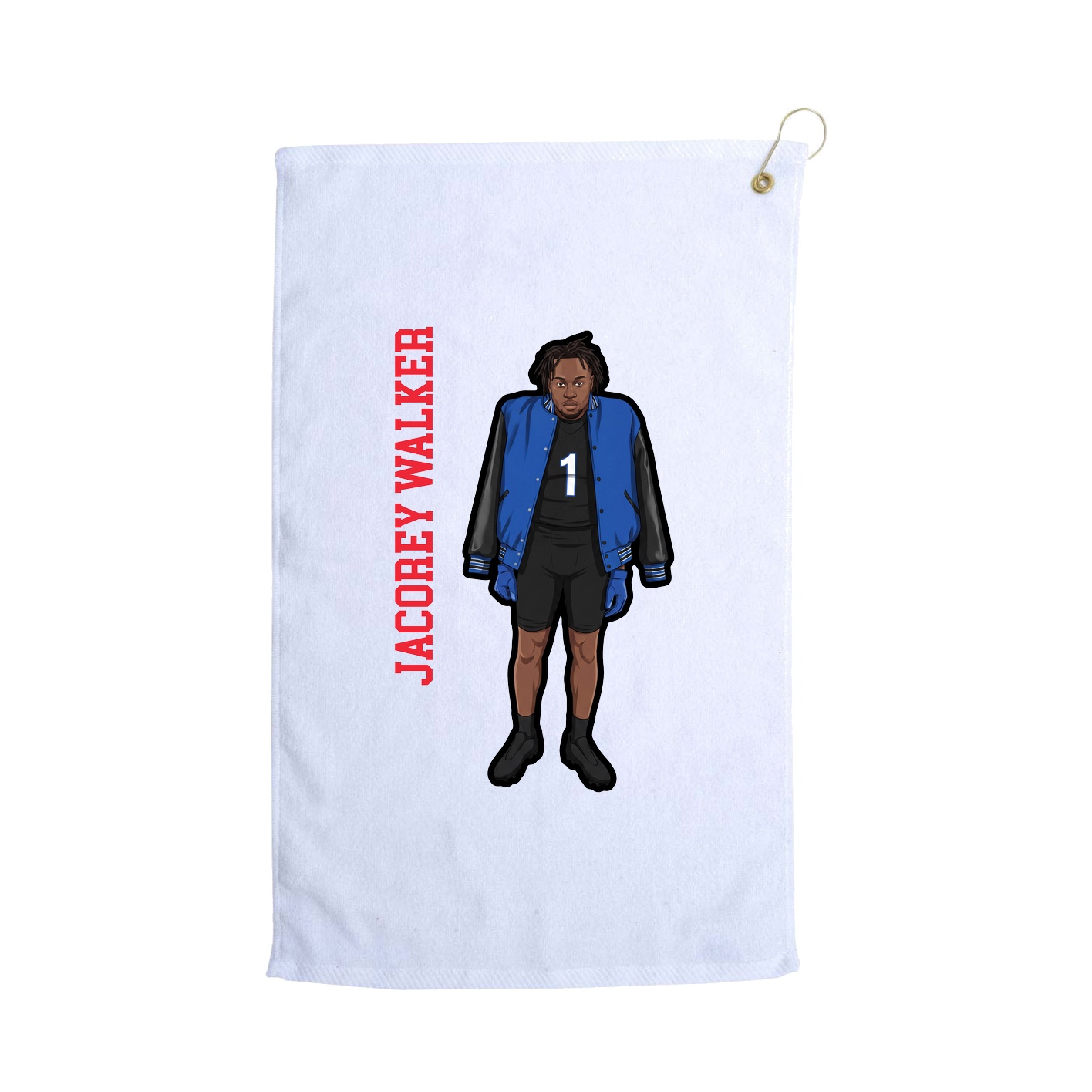 Golf Towel — Name Vertical in White