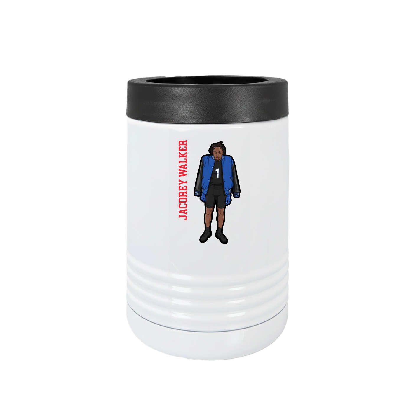 Beverage Holder — Name Vertical in White