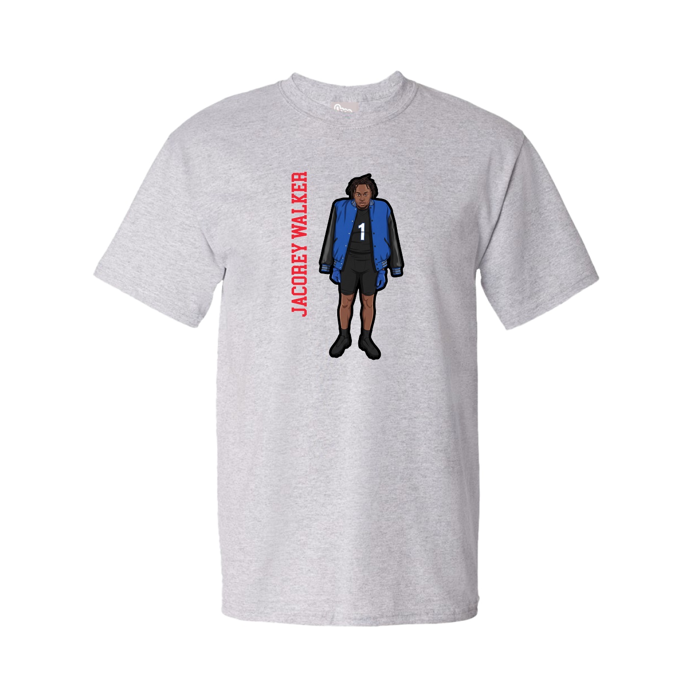 Tee — Name Vertical in Grey