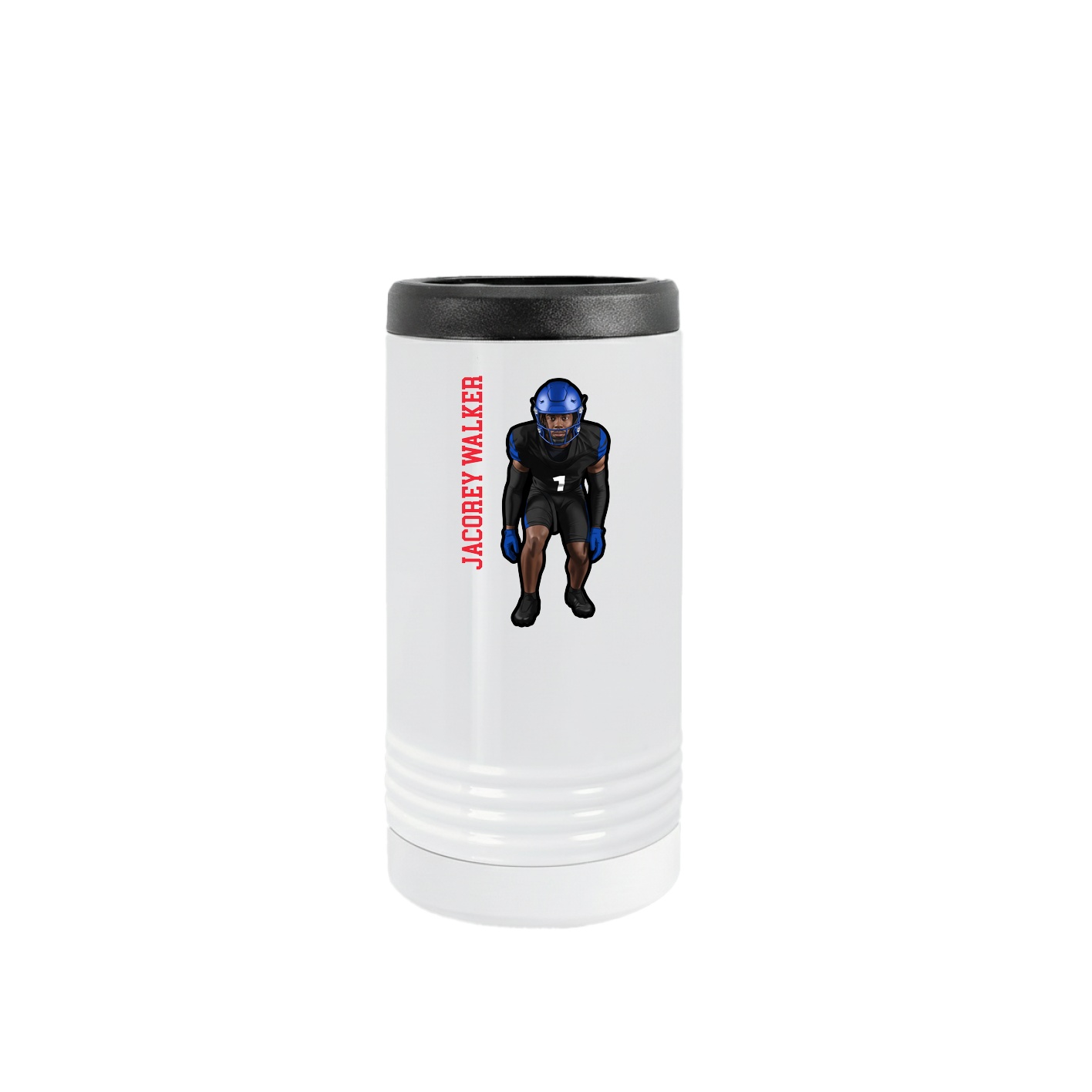 Slim Beverage Holder — Name Vertical in White