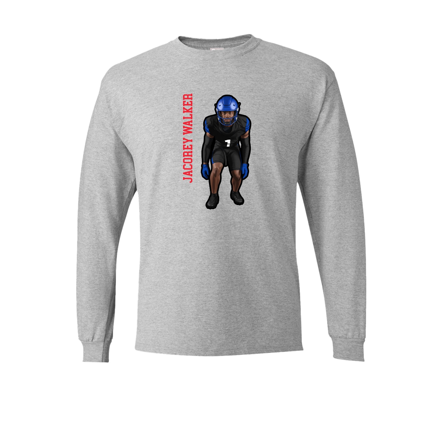 Long Sleeve Tee — Name Vertical in Grey