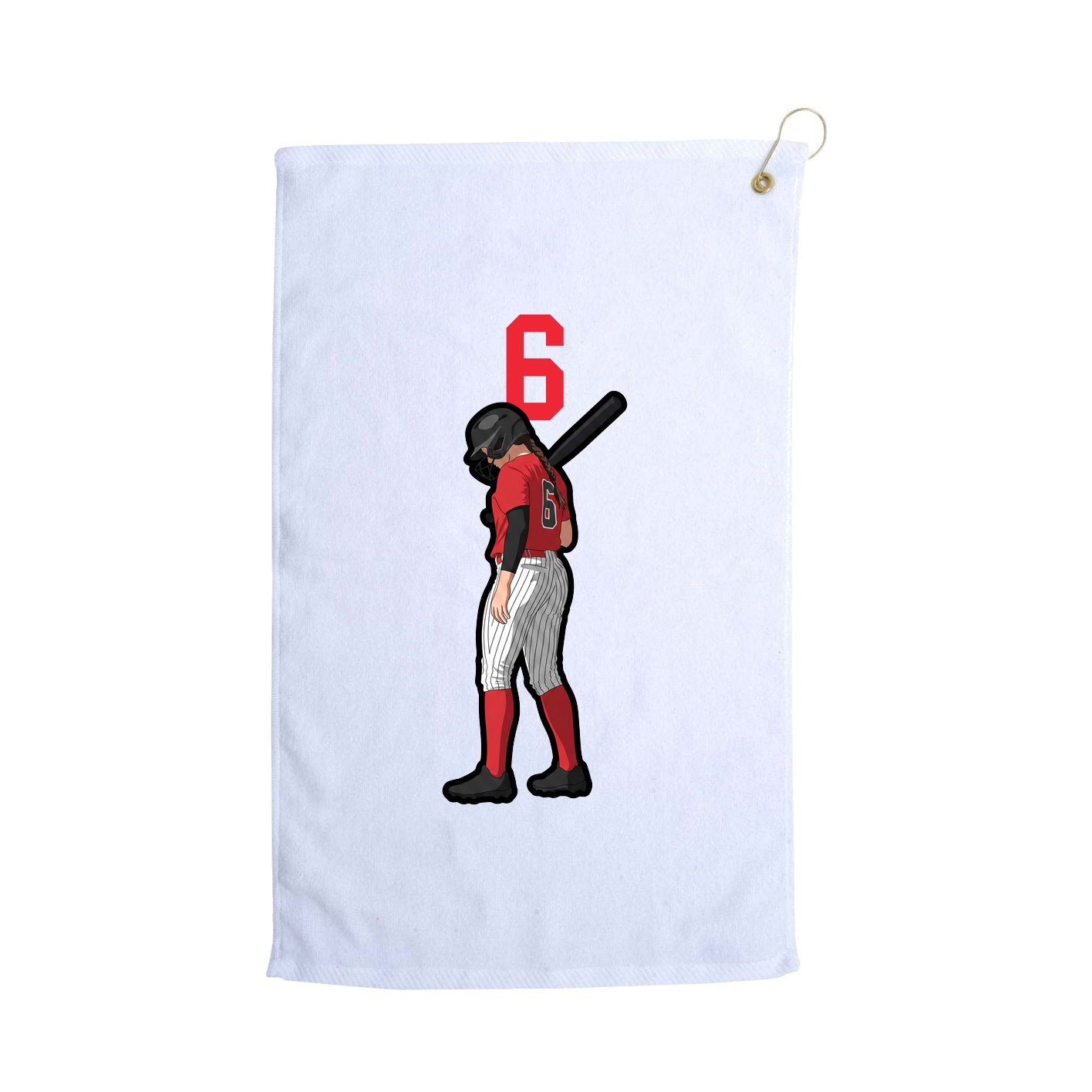 Golf Towel — Number Top in White