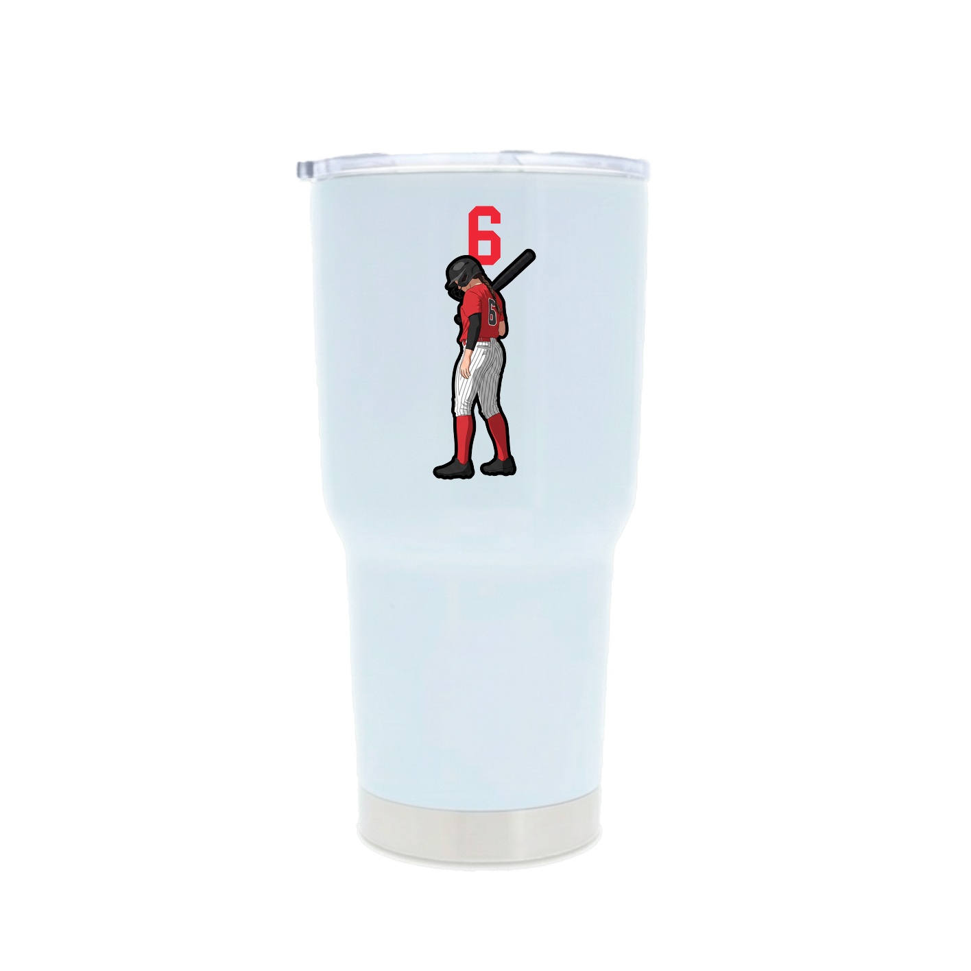 30oz Stainless Steel Tumbler — Number Top in White