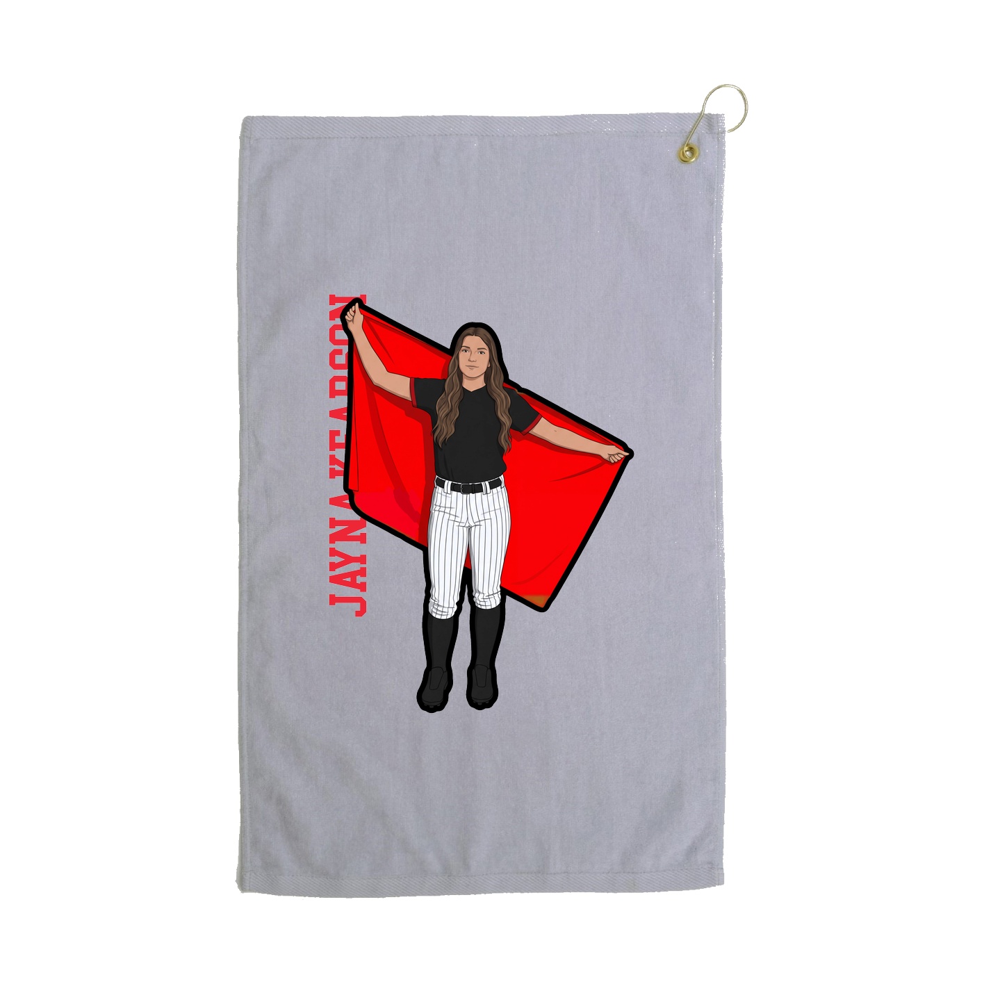 Golf Towel — Name Vertical in Grey