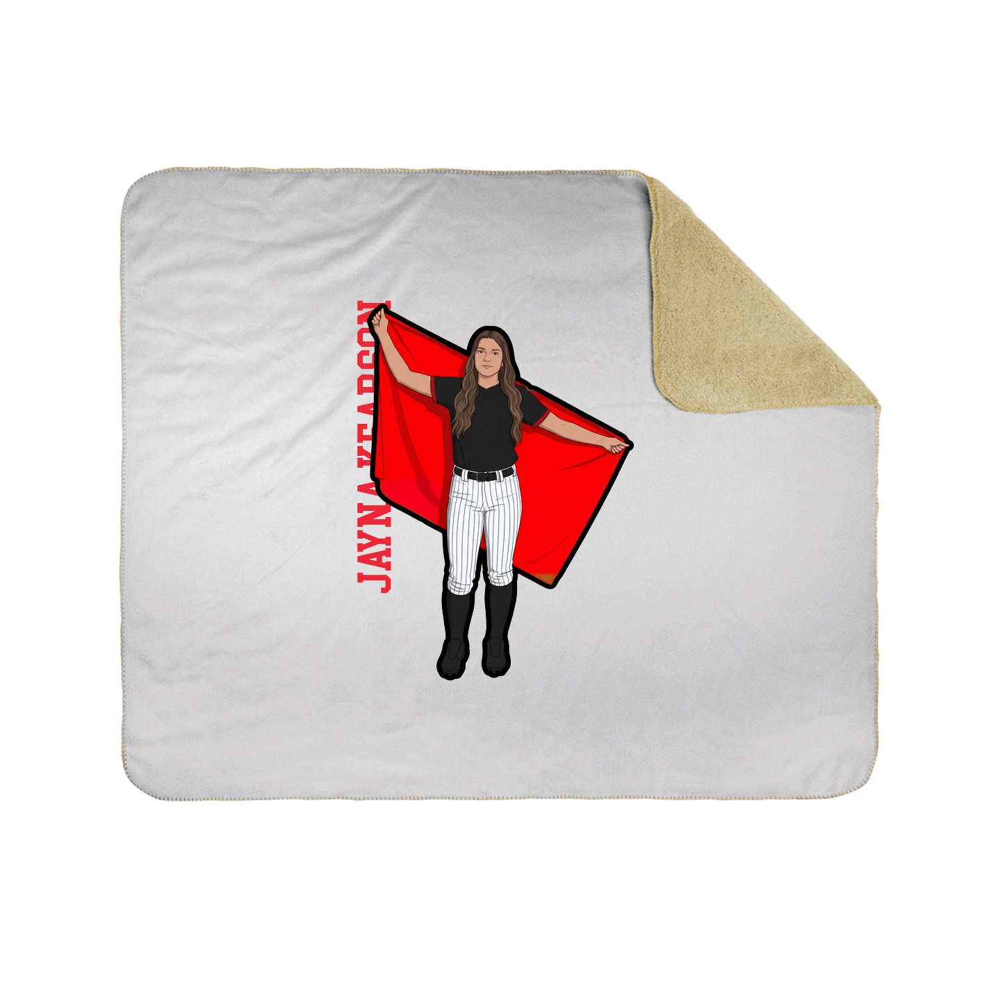 Throw Blanket — Name Vertical in White