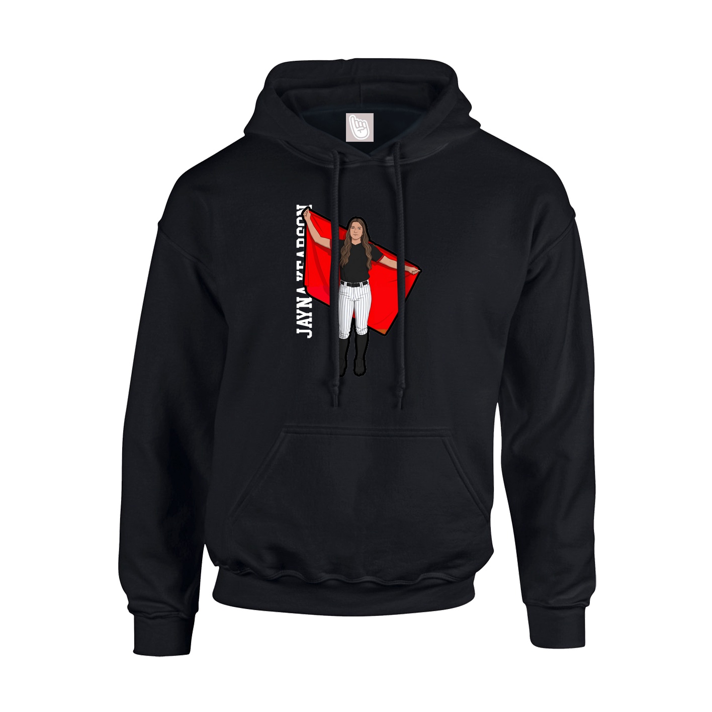Youth Hoodie — Name Vertical in Black