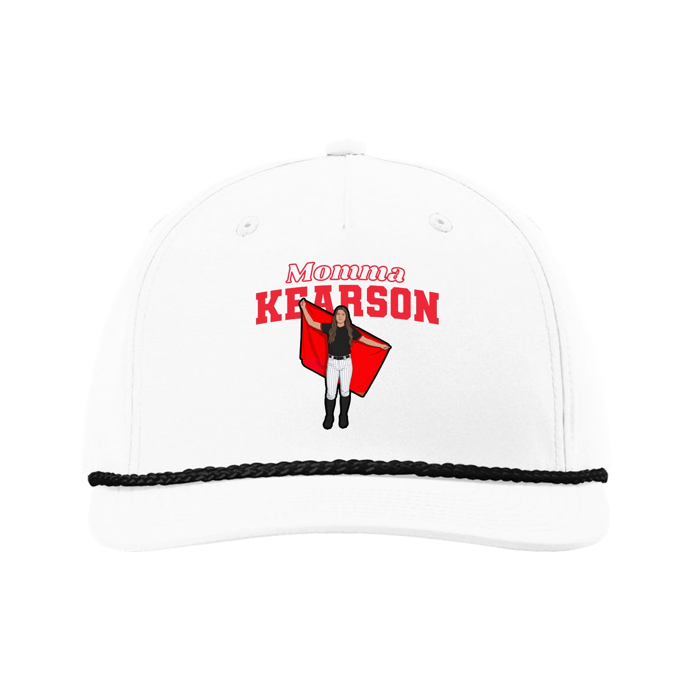 Five-Panel Classic Rope Cap — Mothers Day Block in White