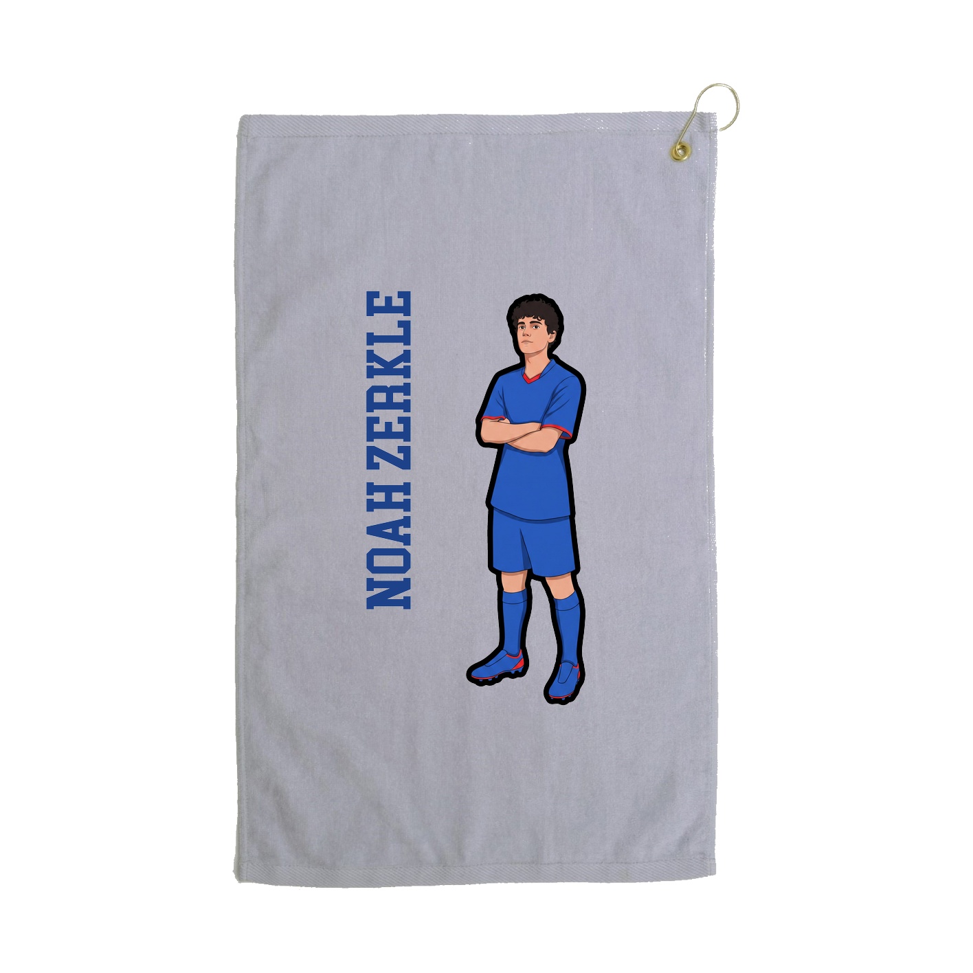 Golf Towel — Name Vertical in Grey
