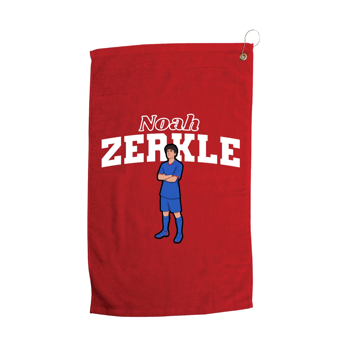 Golf Towel — Name Arch in Red