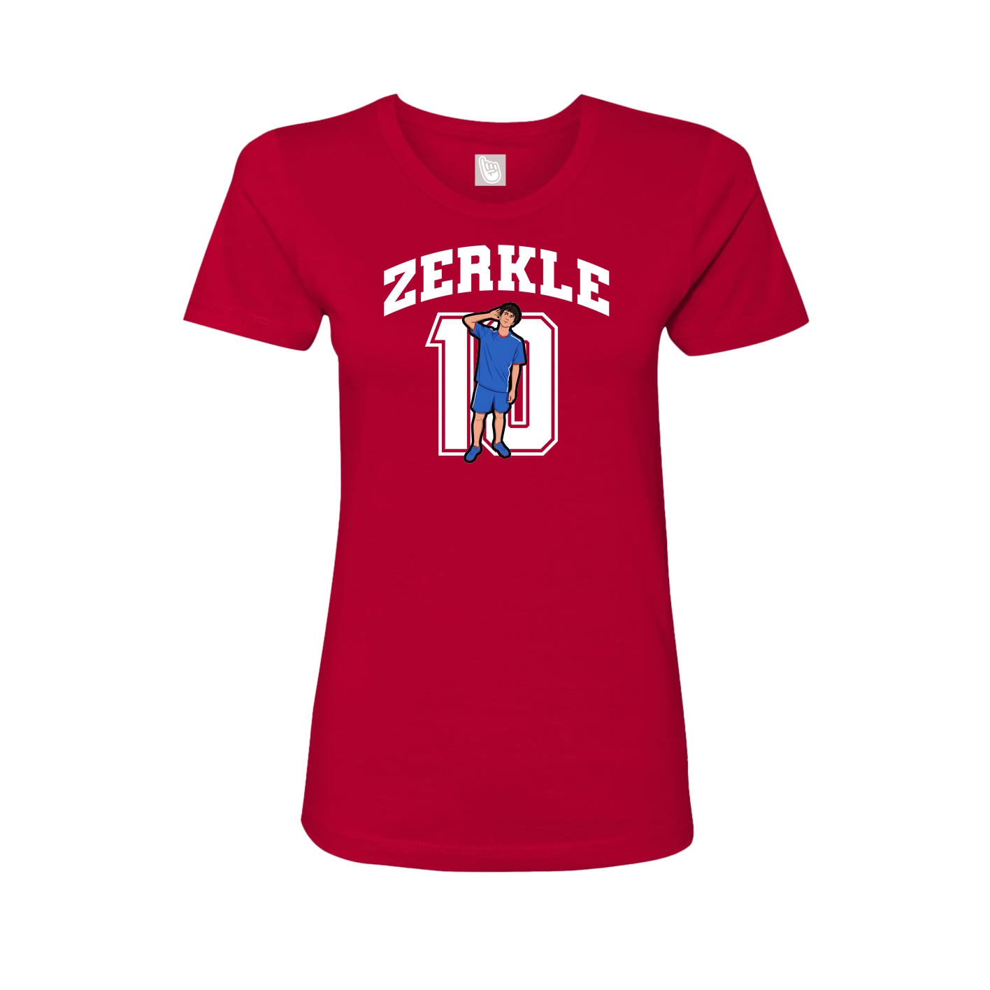 Fitted Women's Tee — Number in Red