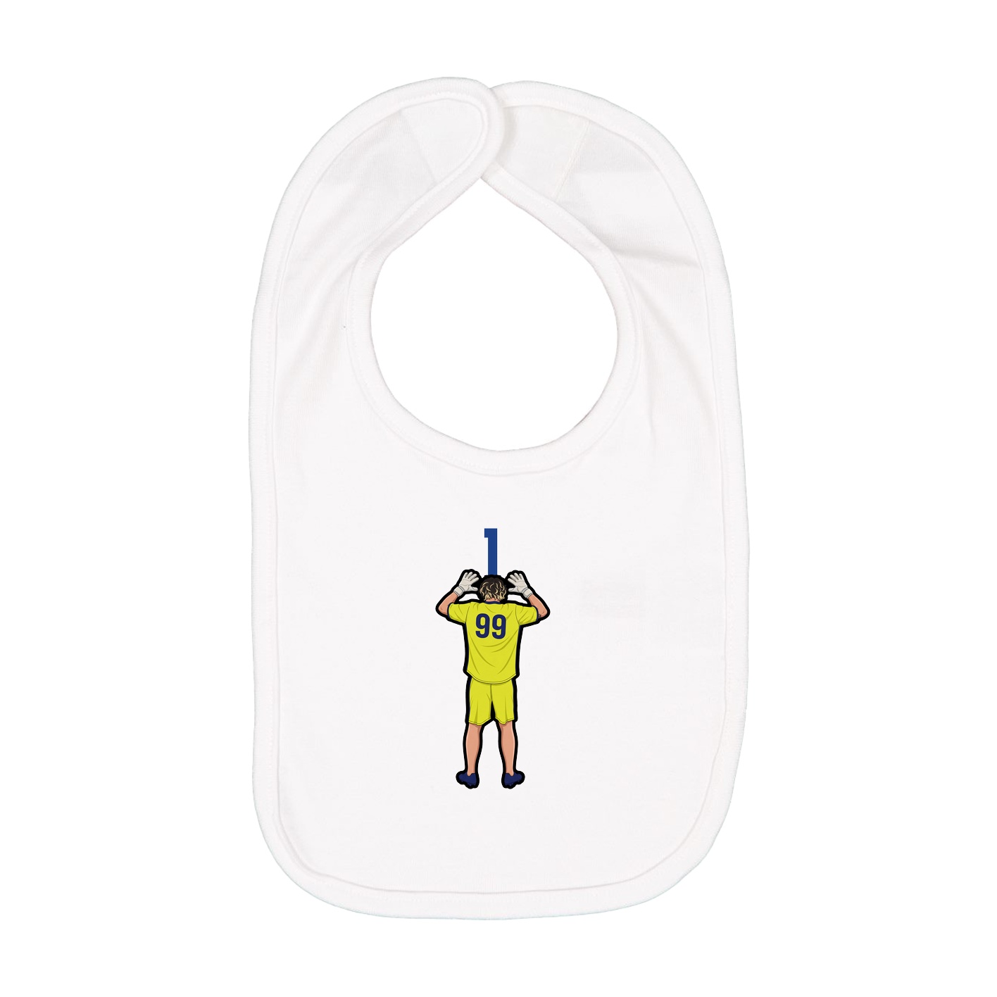 Infant Bib — Number Top in White