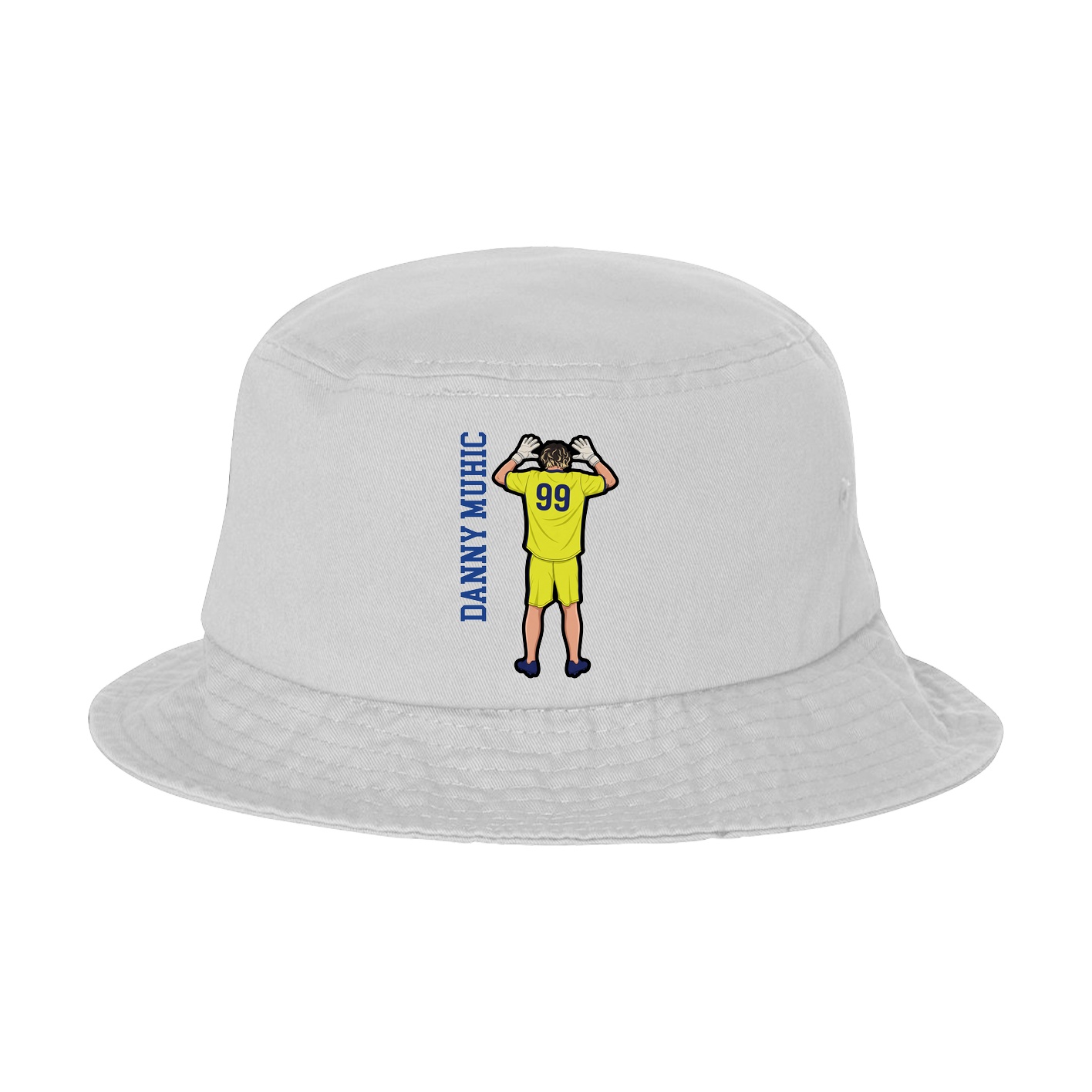 Bucket Cap — Name Vertical in White