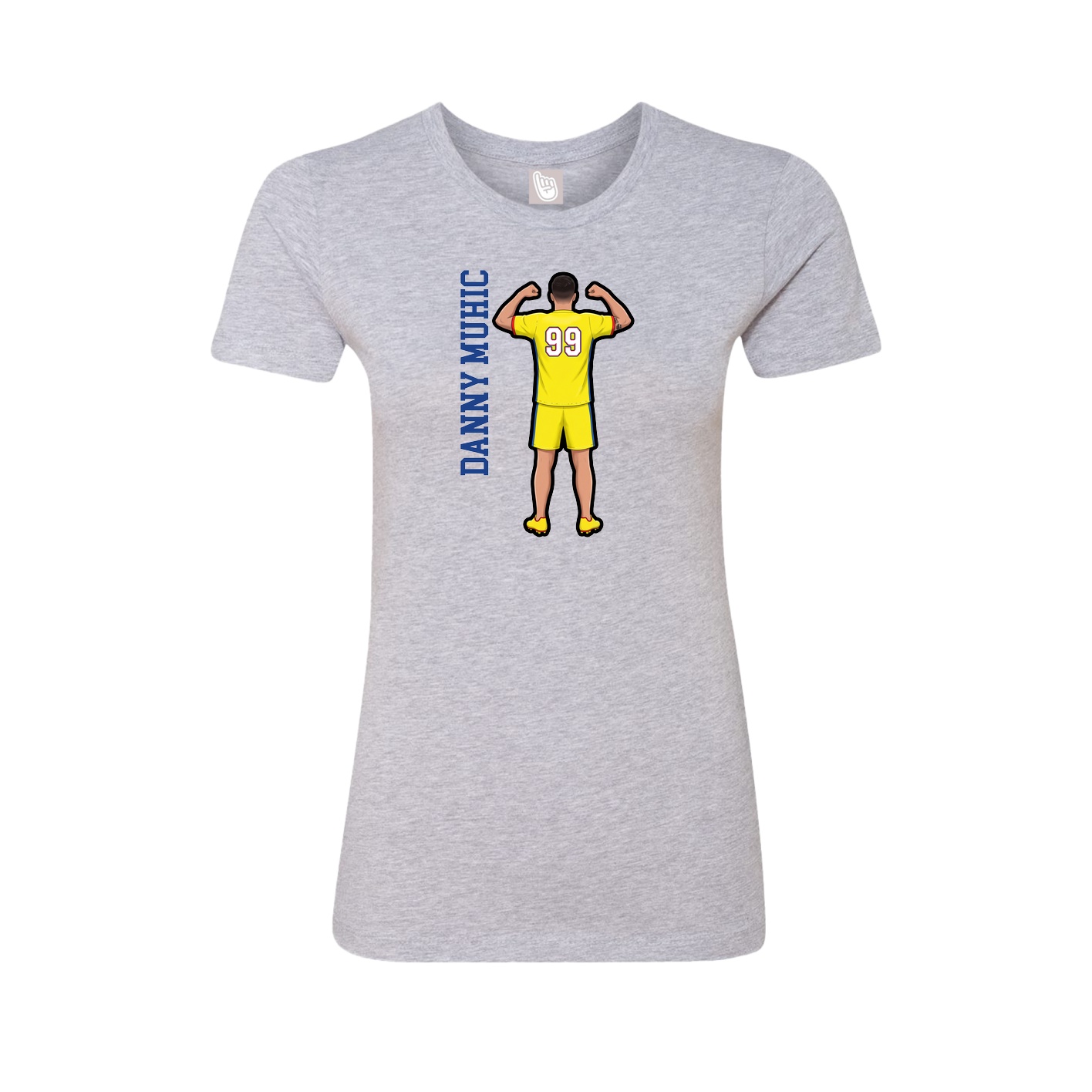 Fitted Women's Tee — Name Vertical in Grey