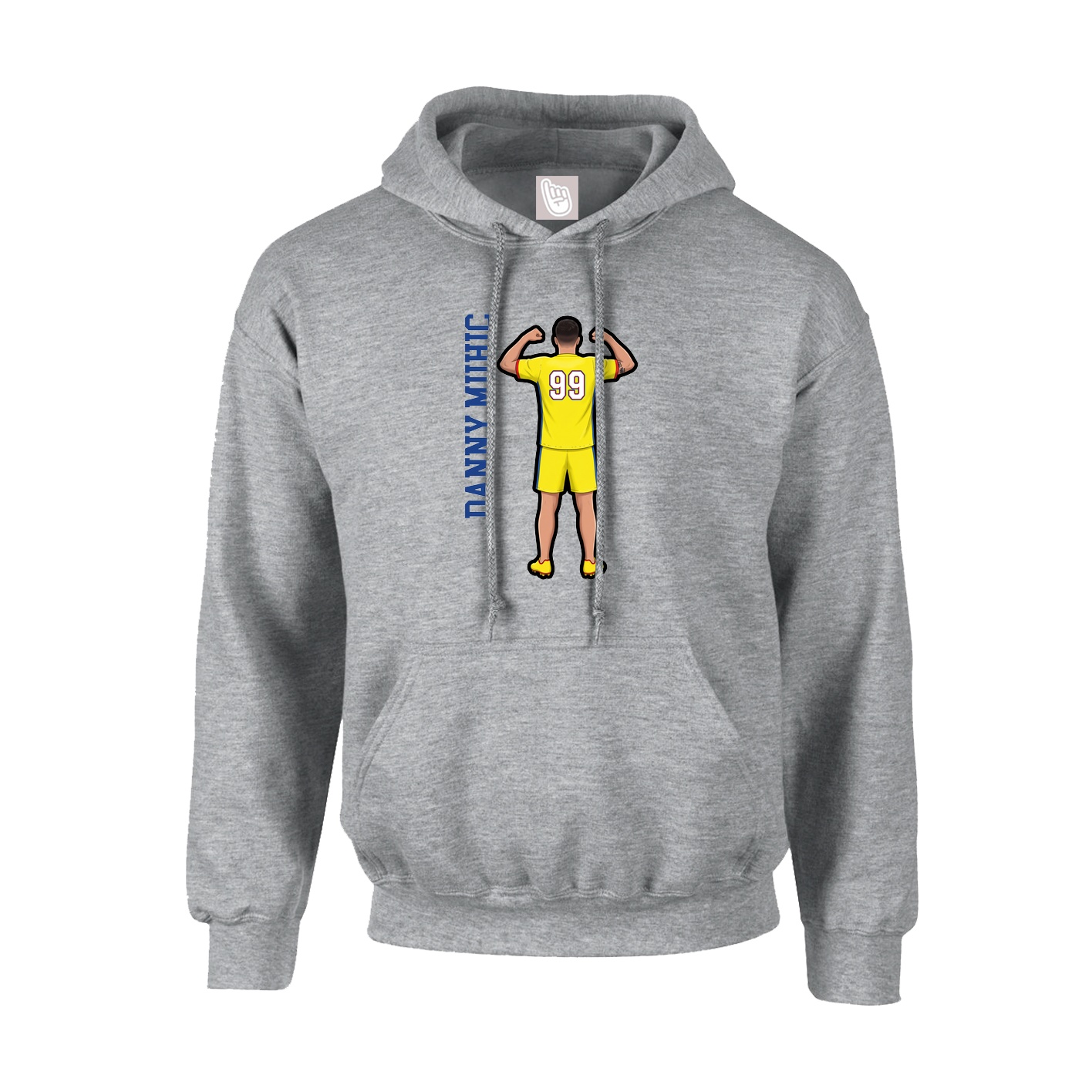 Youth Hoodie — Name Vertical in Grey