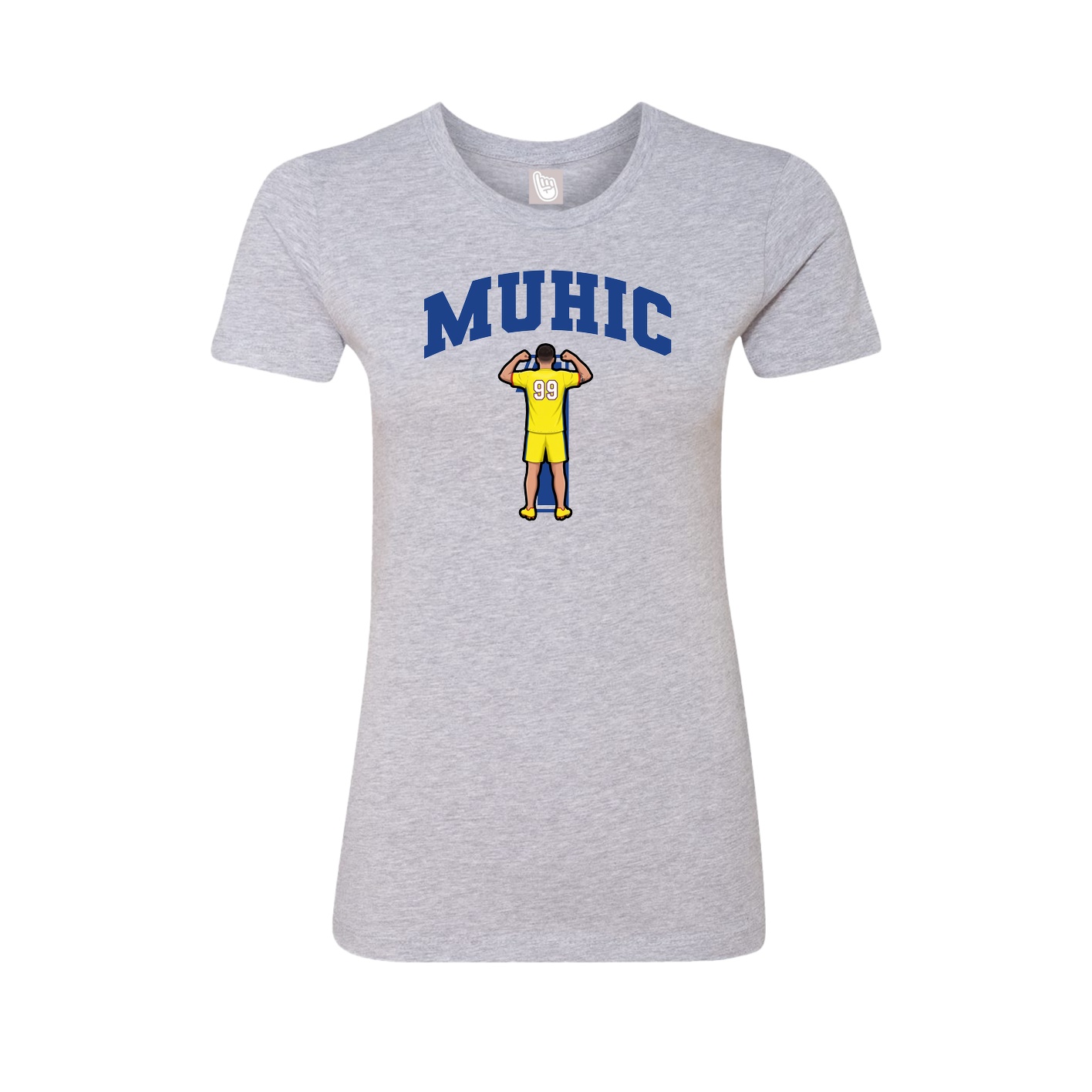 Fitted Women's Tee — Number in Grey