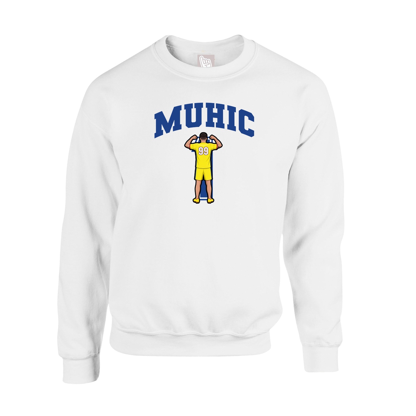 Fleece Crew — Number in White