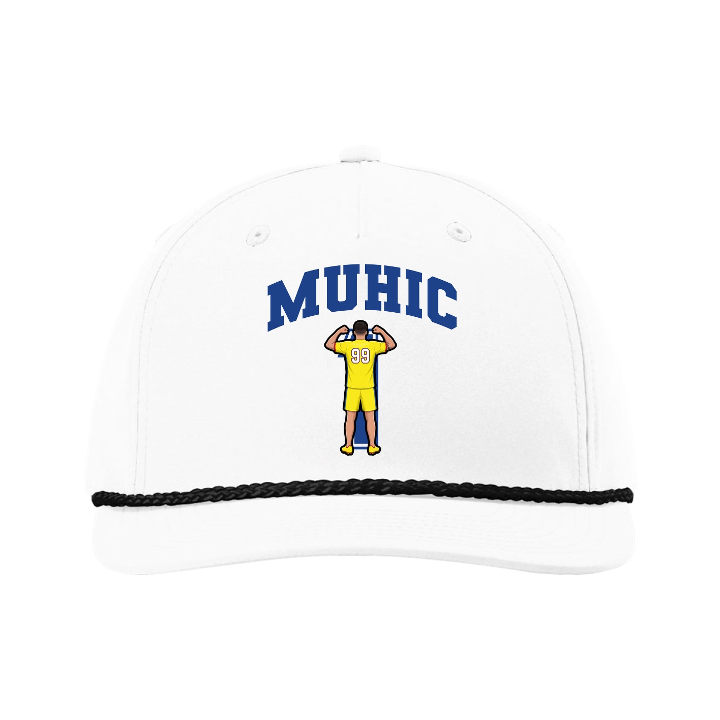 Five-Panel Classic Rope Cap — Number in White