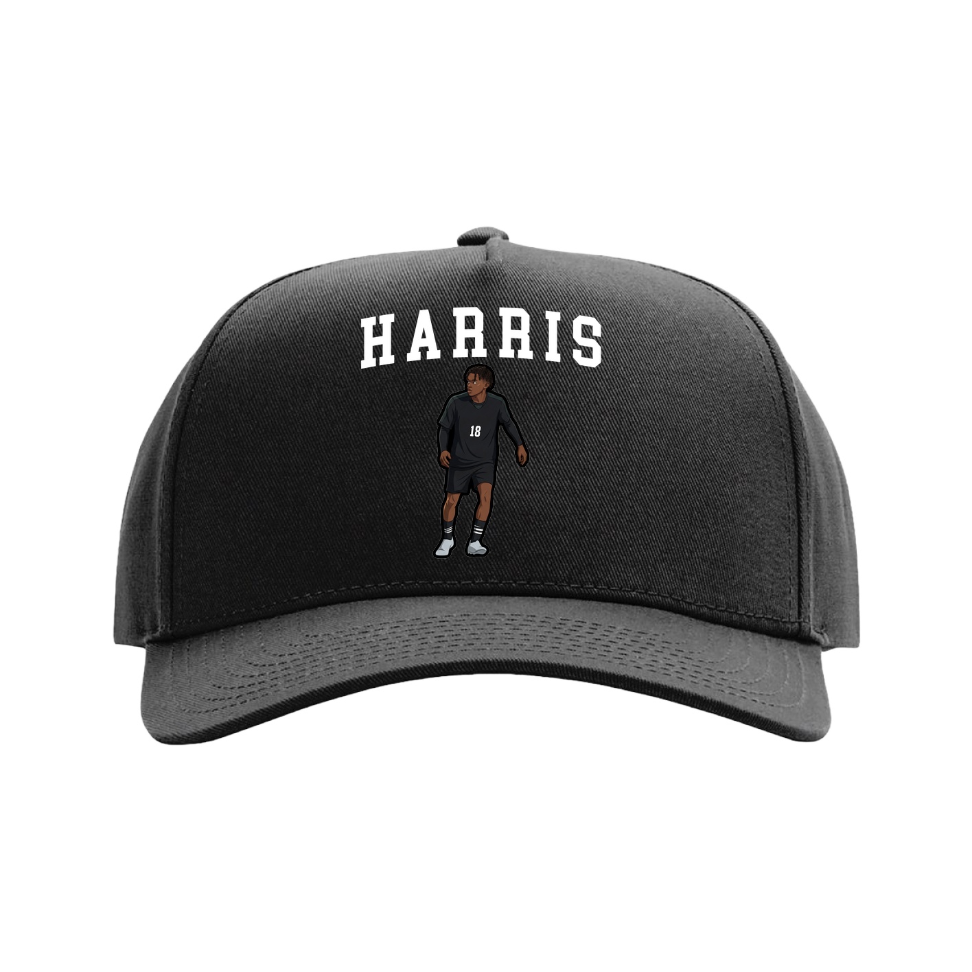 Full Fabric Five-Panel Champ Cap — Shirsey in Black