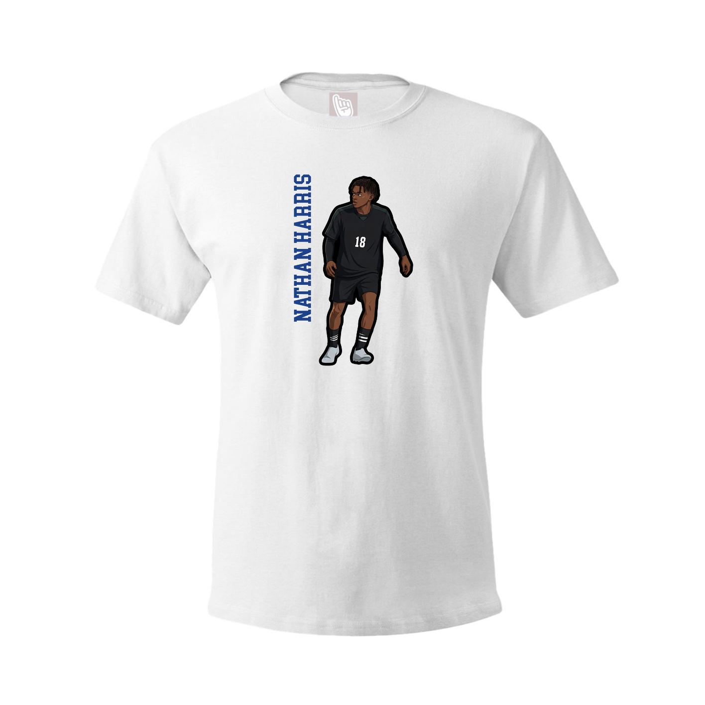 Youth Tee — Name Vertical in White