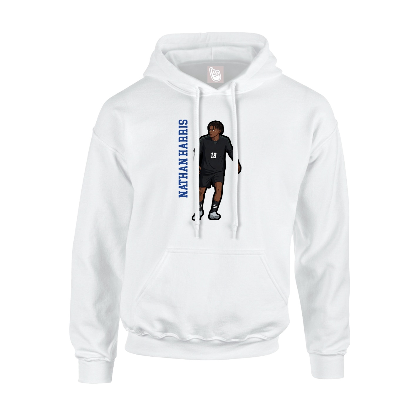 Youth Hoodie — Name Vertical in White