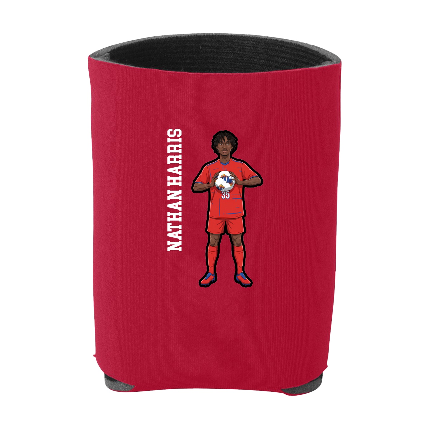 Can Holder — Name Vertical in Red